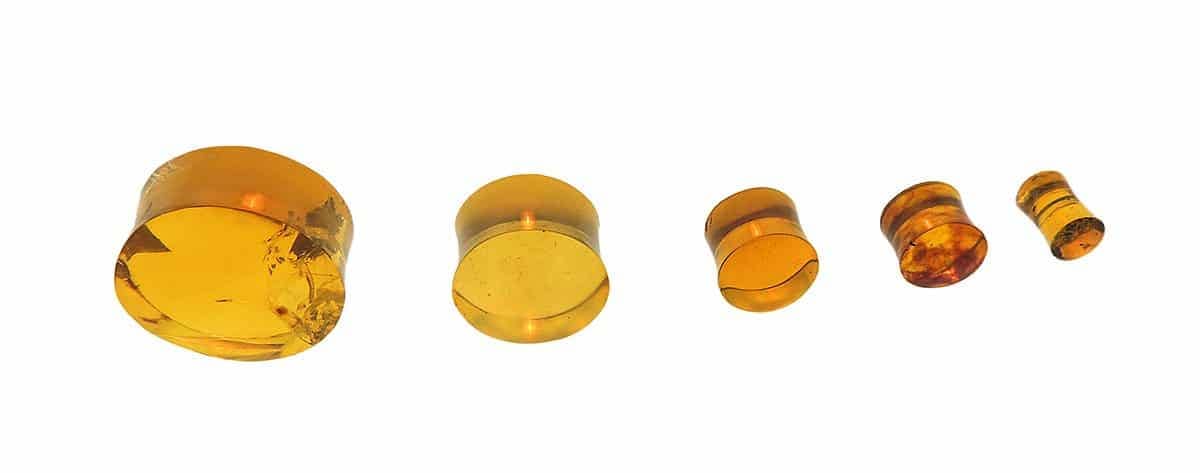 Double Flare Genuine Amber Plugs - Image 7