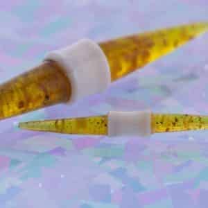 Reconstituted Amber Septum Spikes with Bone or Wood