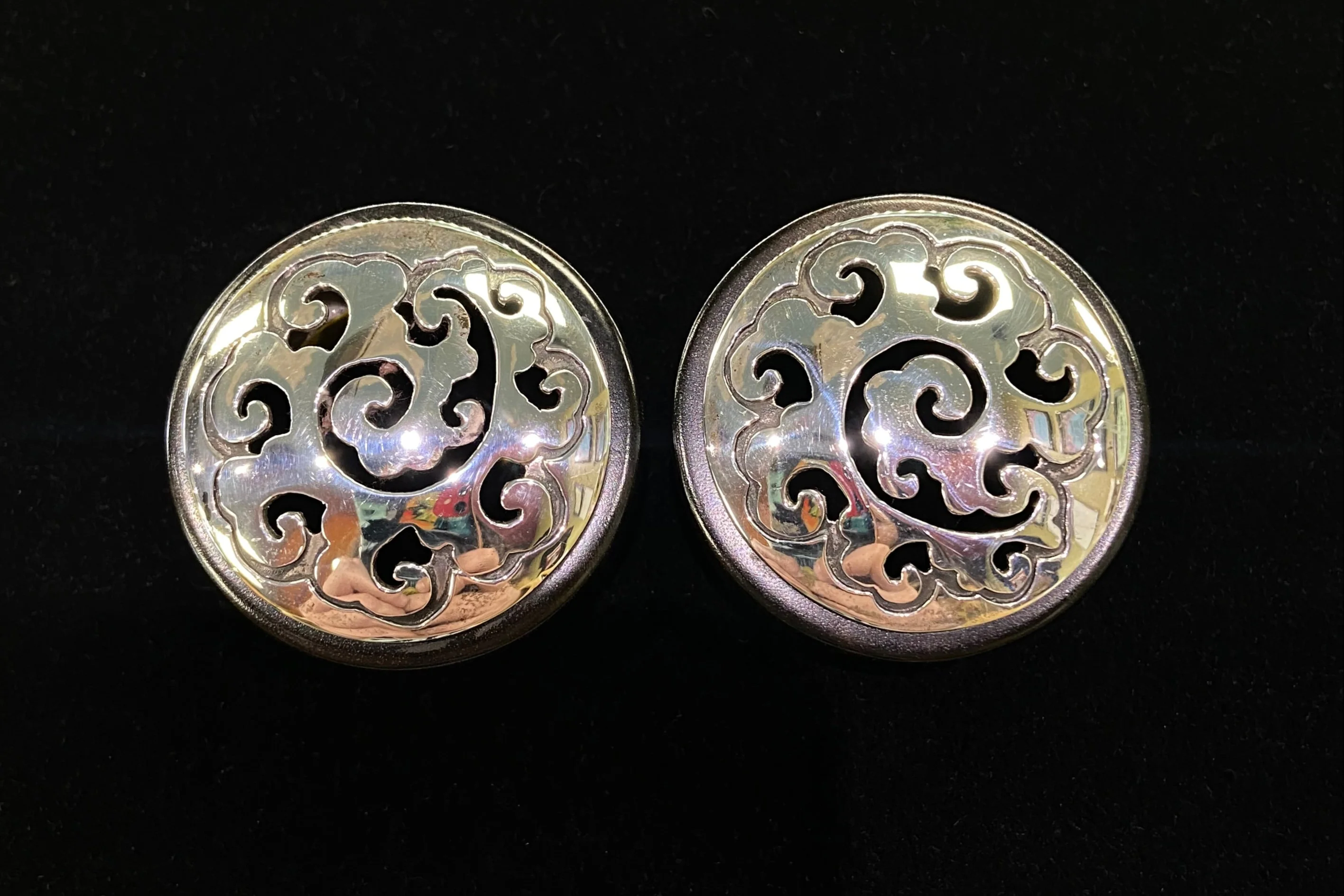 Spiral Wood and Silver Eyelets by Flaming Bones