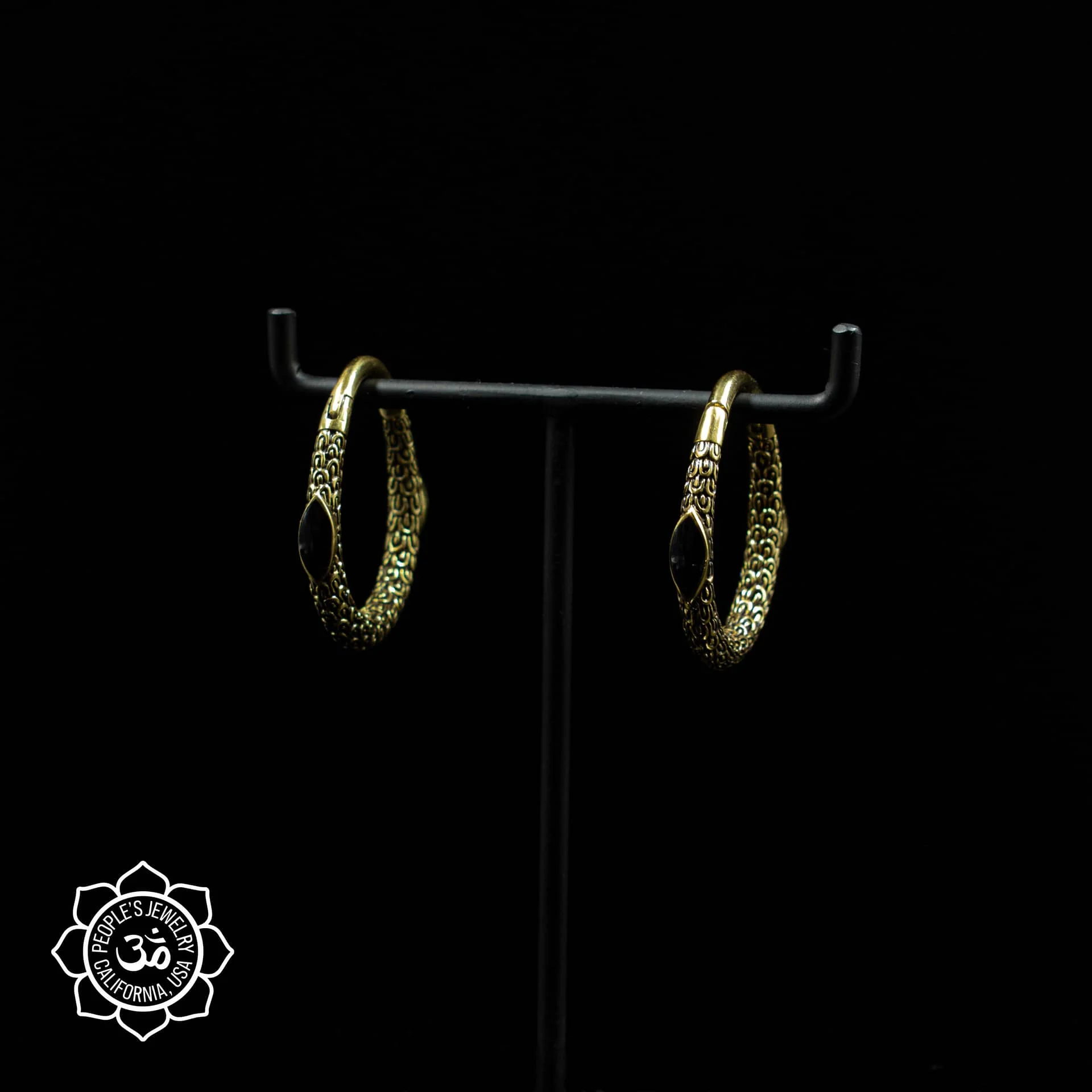 Brass Marquise Clickers with Inlay by Peoples Jewelry - Image 12
