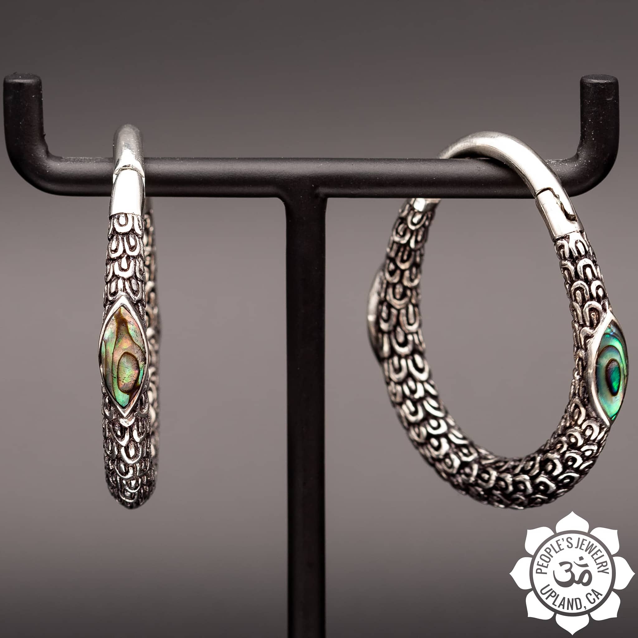 Brass Marquise Clickers with Inlay by Peoples Jewelry - Image 6