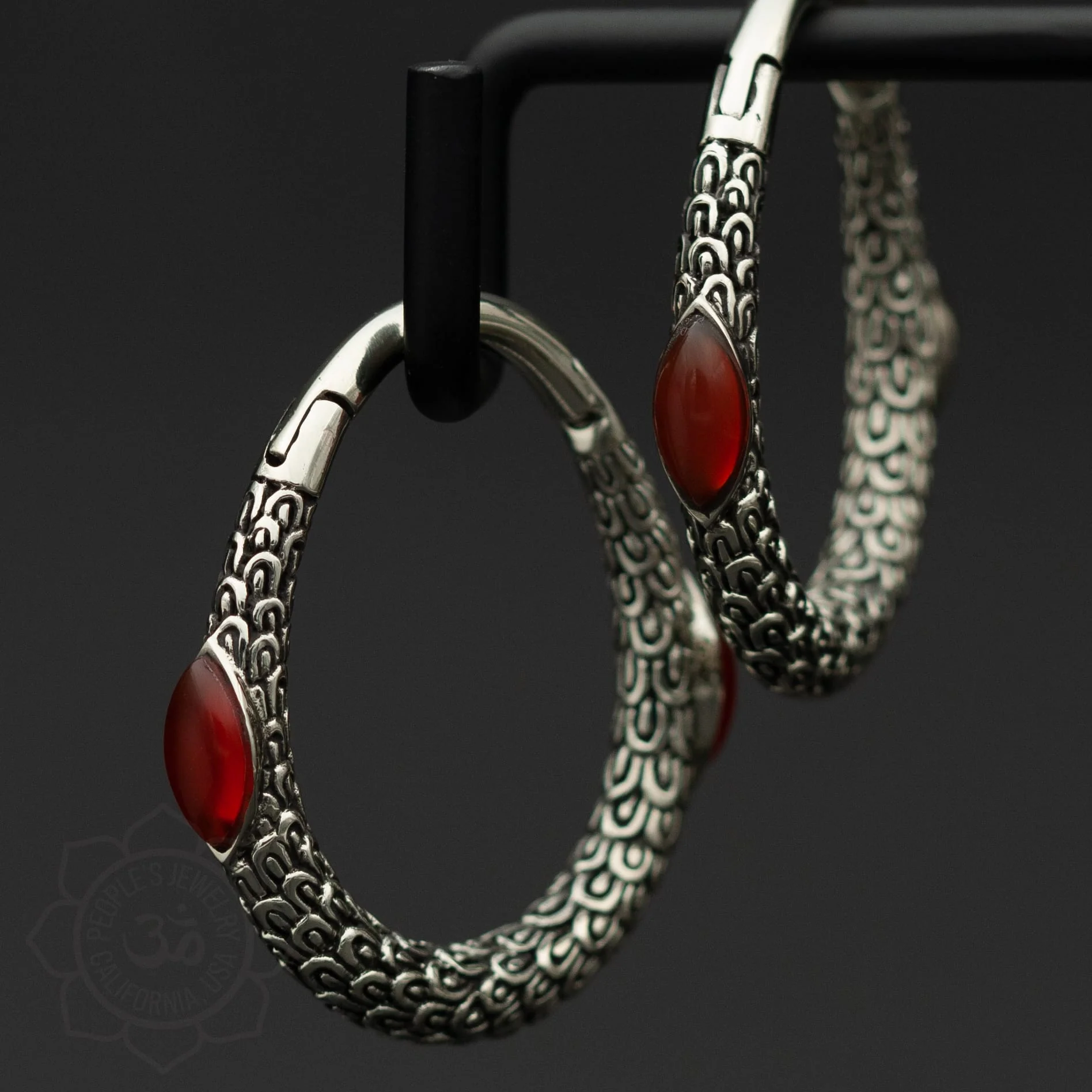 Brass Marquise Clickers with Inlay by Peoples Jewelry - Image 8