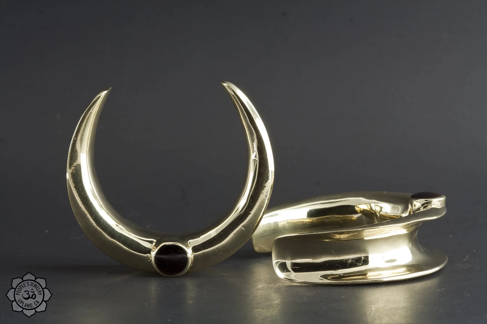 Brass Saddle Spreaders with Onyx by Peoples Jewelry - Image 3