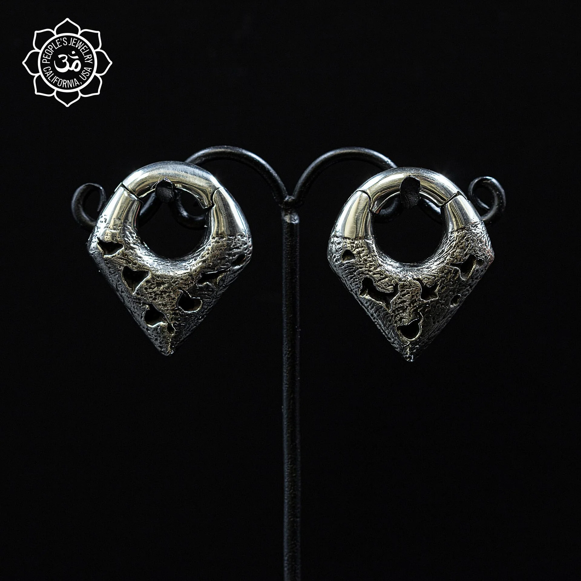 Brass Triangle Crater Clickers by Peoples Jewelry