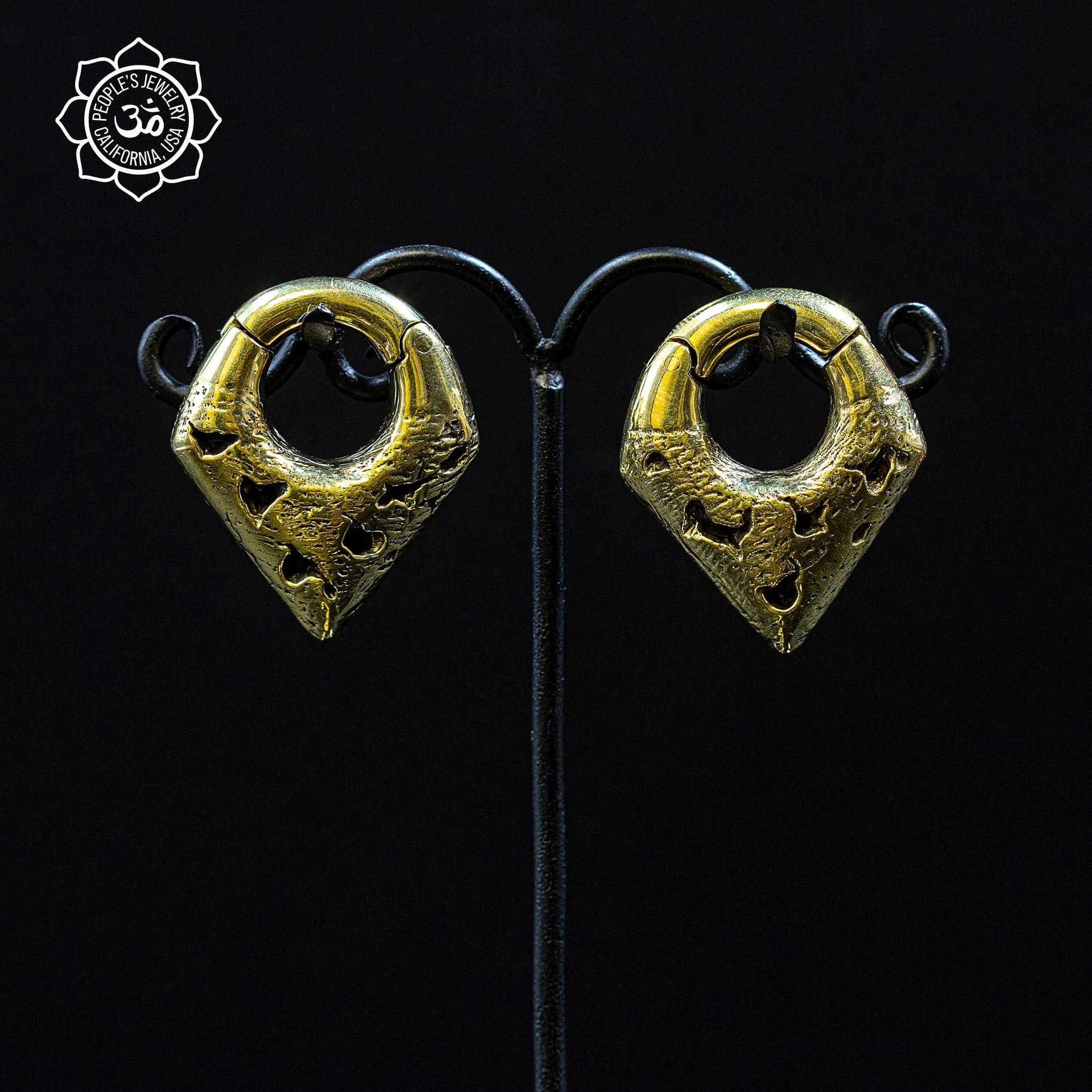 Brass Triangle Crater Clickers by Peoples Jewelry - Image 3