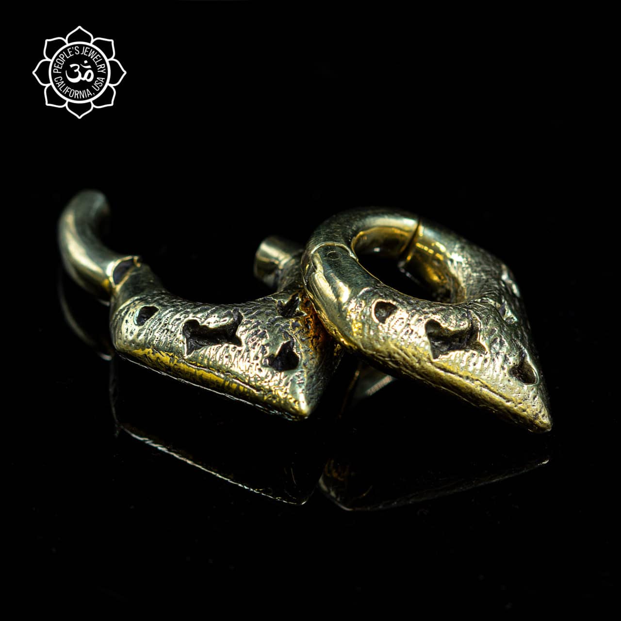 Brass Triangle Crater Clickers by Peoples Jewelry - Image 4