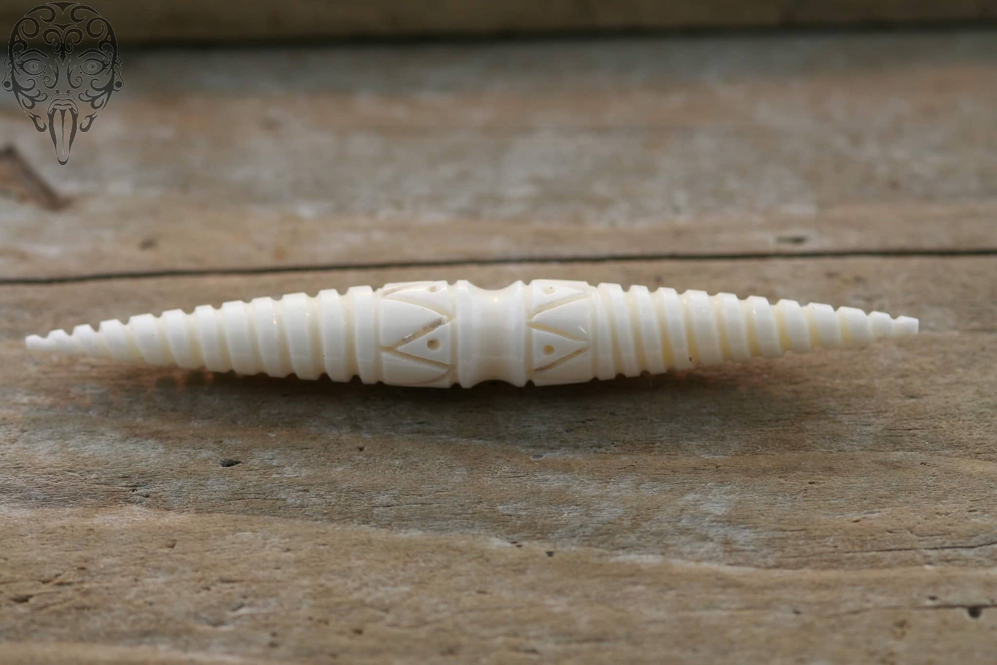 Carved Triangle Bone Spike by Peoples Jewelry - Image 2
