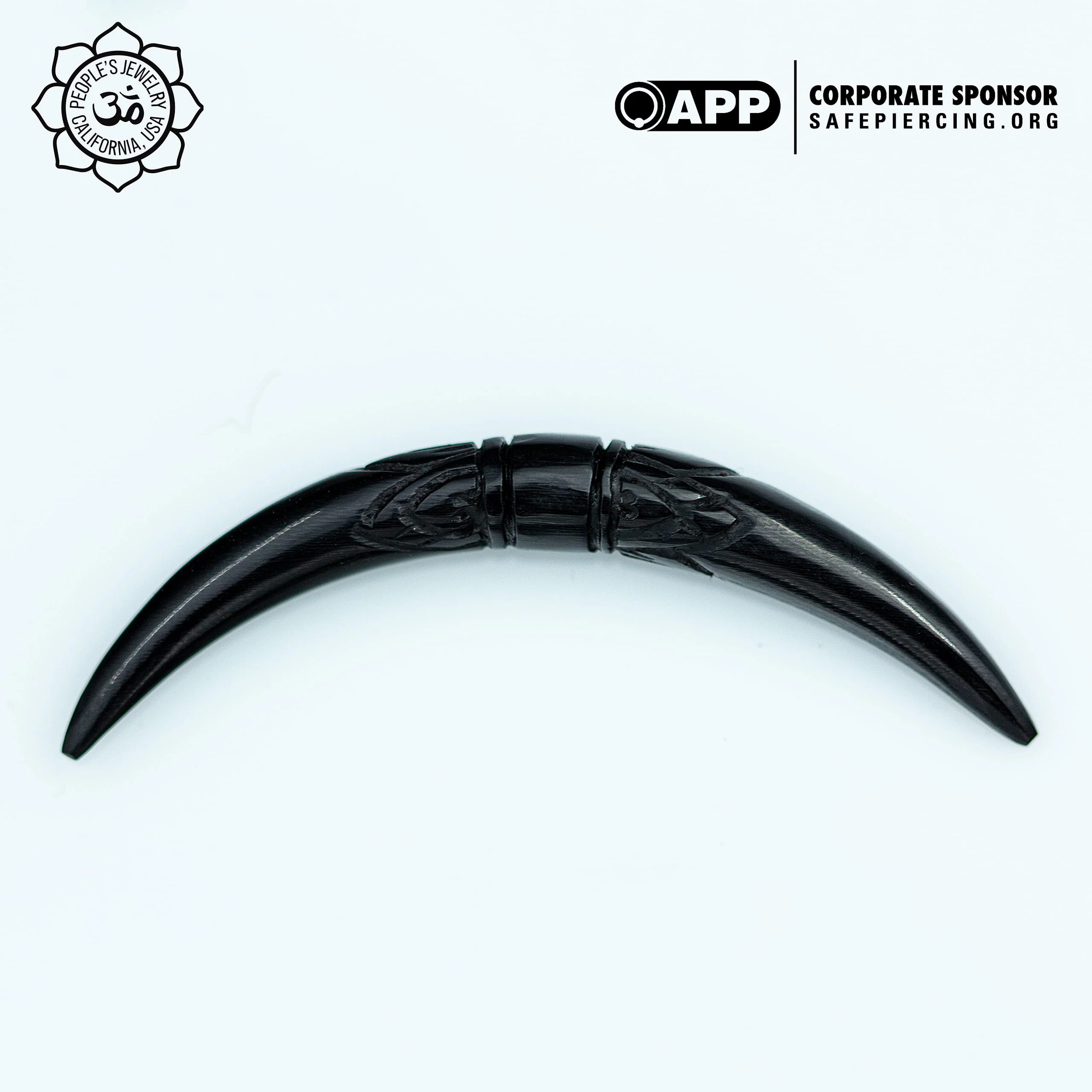 Carved Lotus Buffalo Horn Tusk by Peoples Jewelry