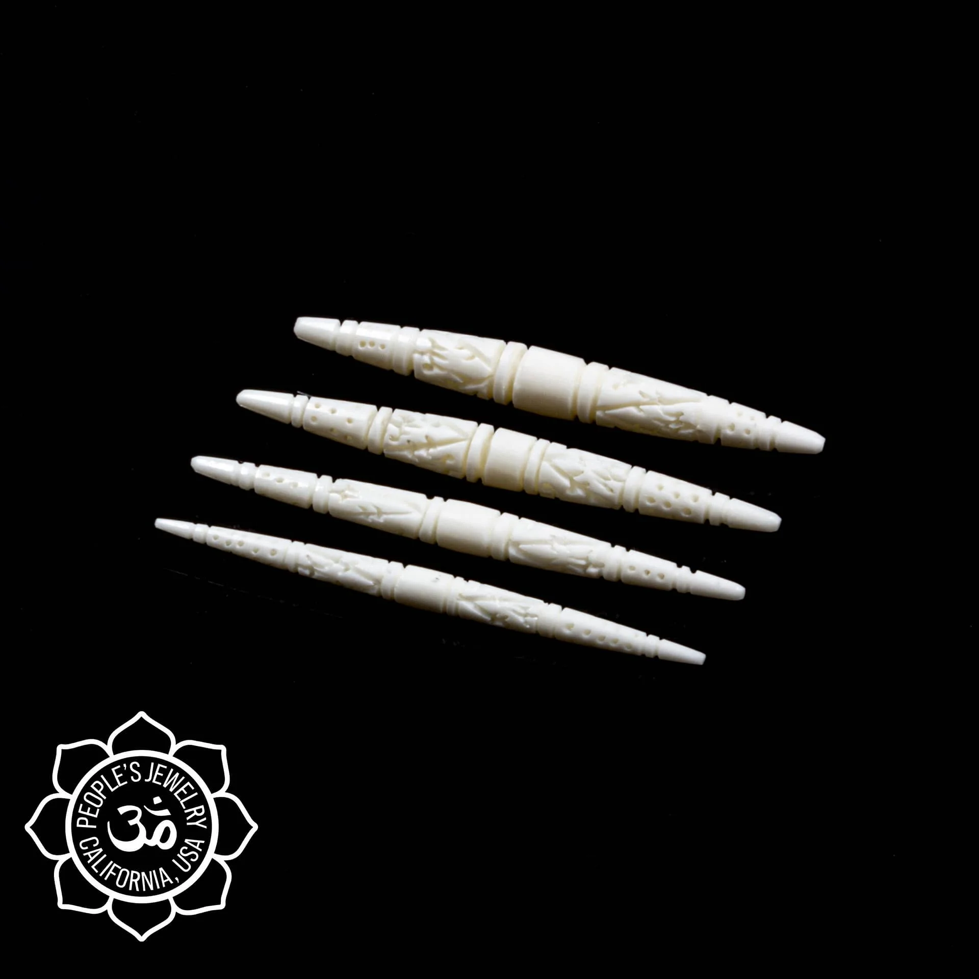 Carved Feather Horn or Bone Spikes by Peoples Jewelry