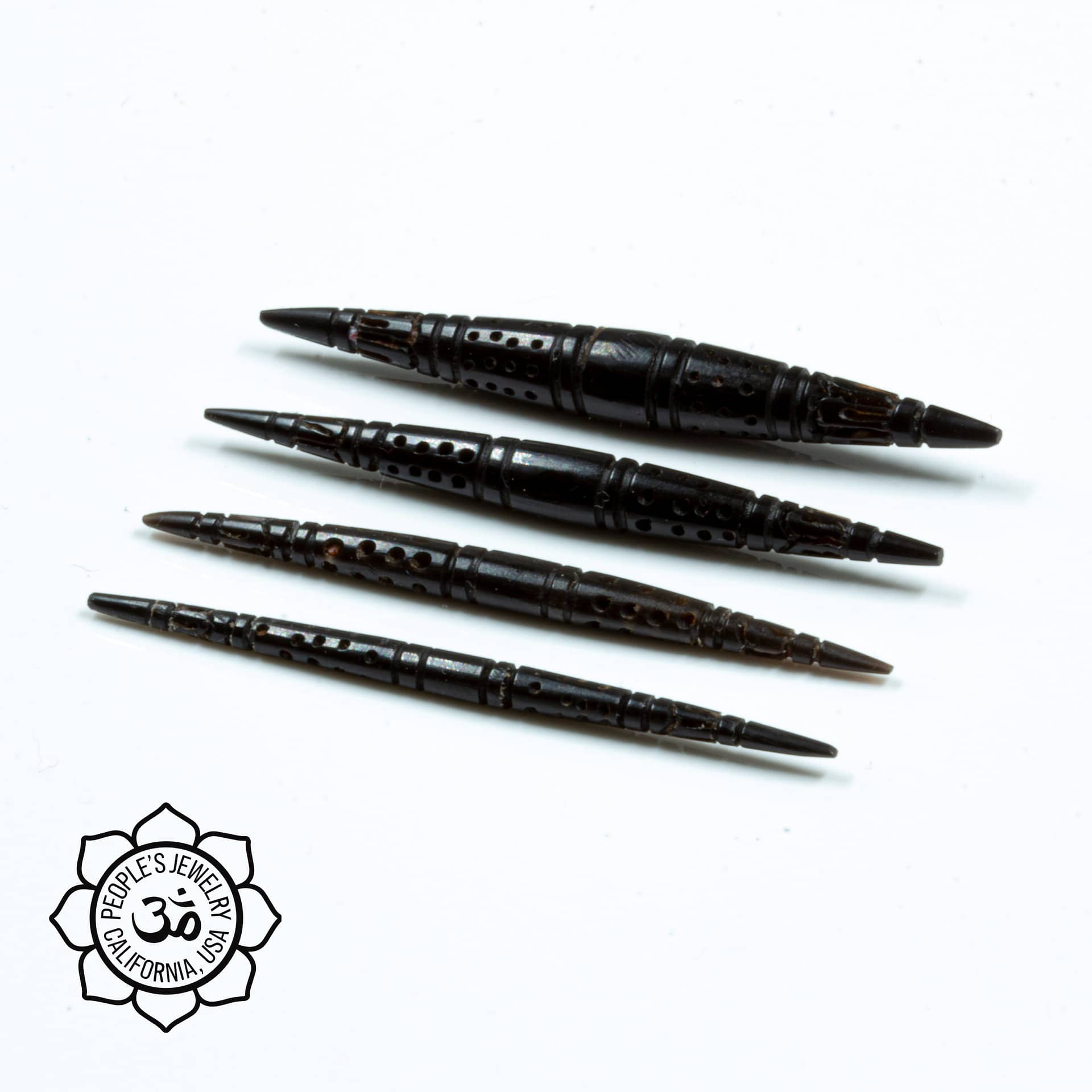 Carved Flower Horn or Bone Spikes by Peoples Jewelry - Image 2