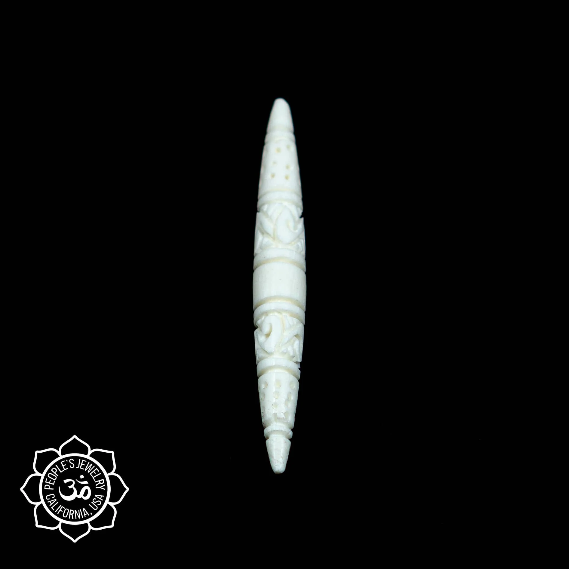 Carved Ivy Horn or Bone Spikes by Peoples Jewelry