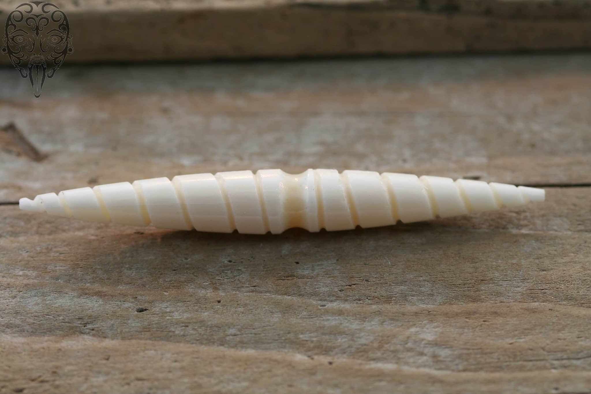 Carved Spiral Buffalo Bone Spikes by Peoples Jewelry - Image 2