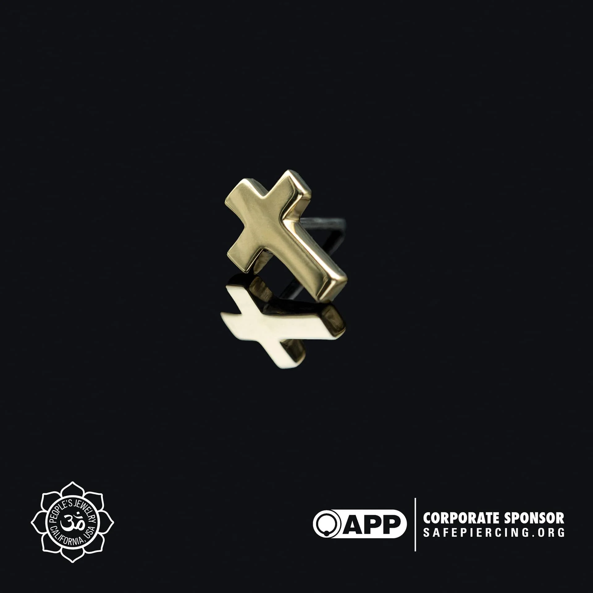 14k Gold Cross Threadless End by Peoples Jewelry