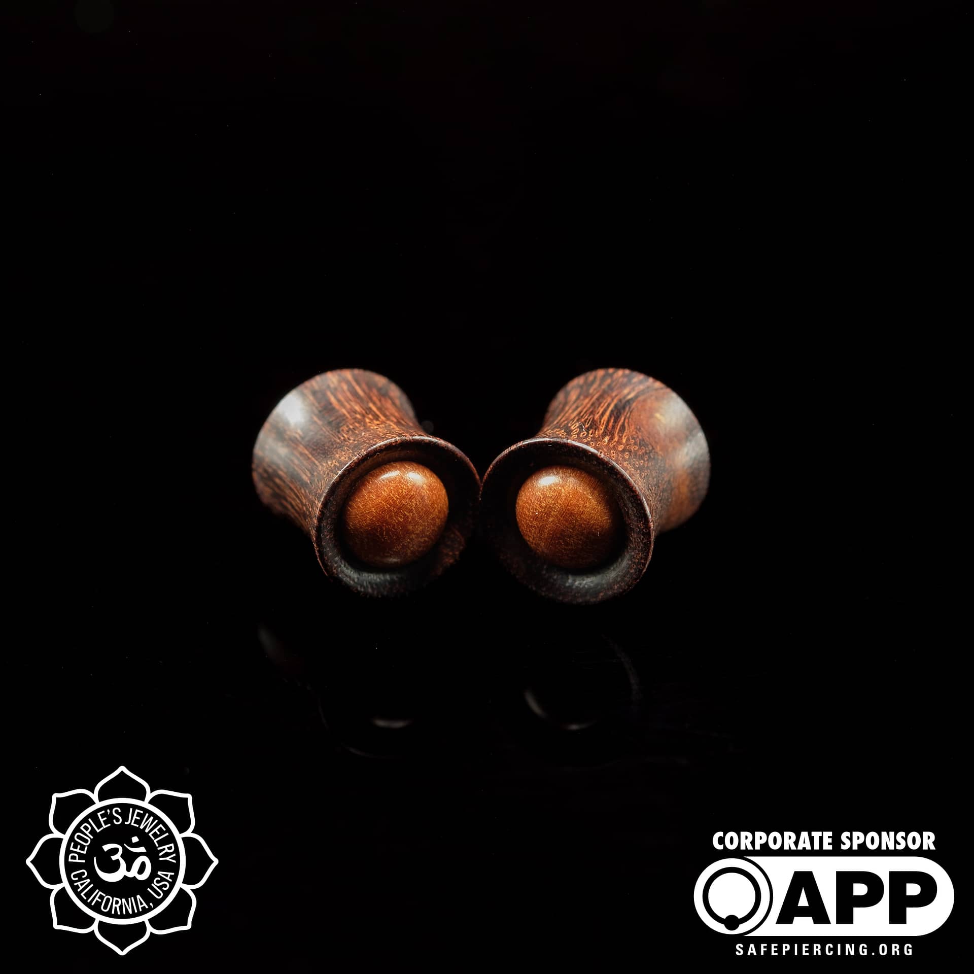 Dark Tamarind Plugs with Sawo Wood Inlay by Peoples Jewelry - Image 5