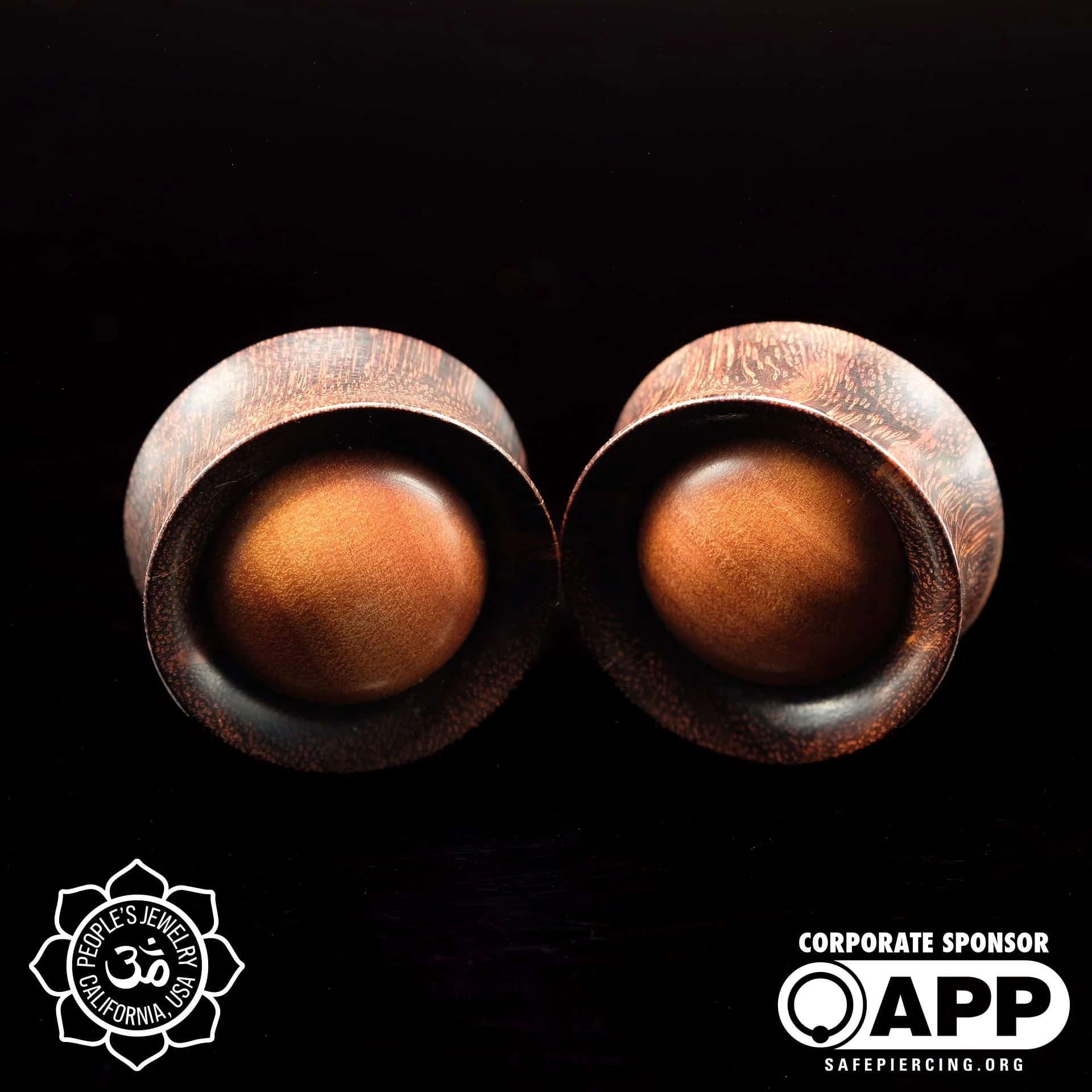 Dark Tamarind Plugs with Sawo Wood Inlay by Peoples Jewelry - Image 6