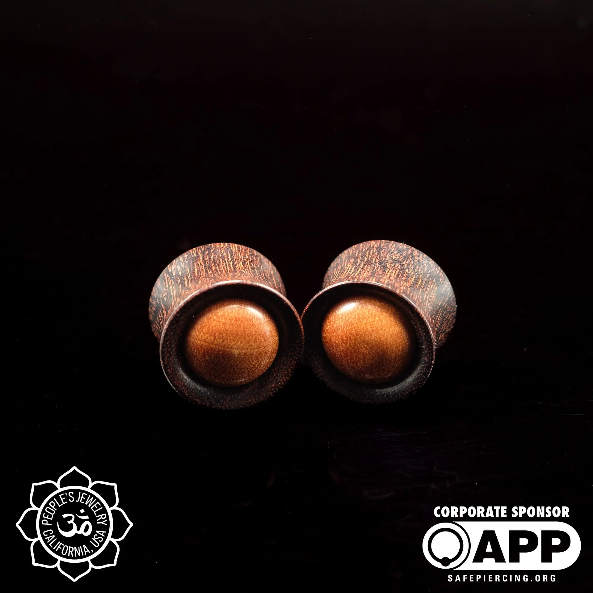 Dark Tamarind Plugs with Sawo Wood Inlay by Peoples Jewelry - Image 7