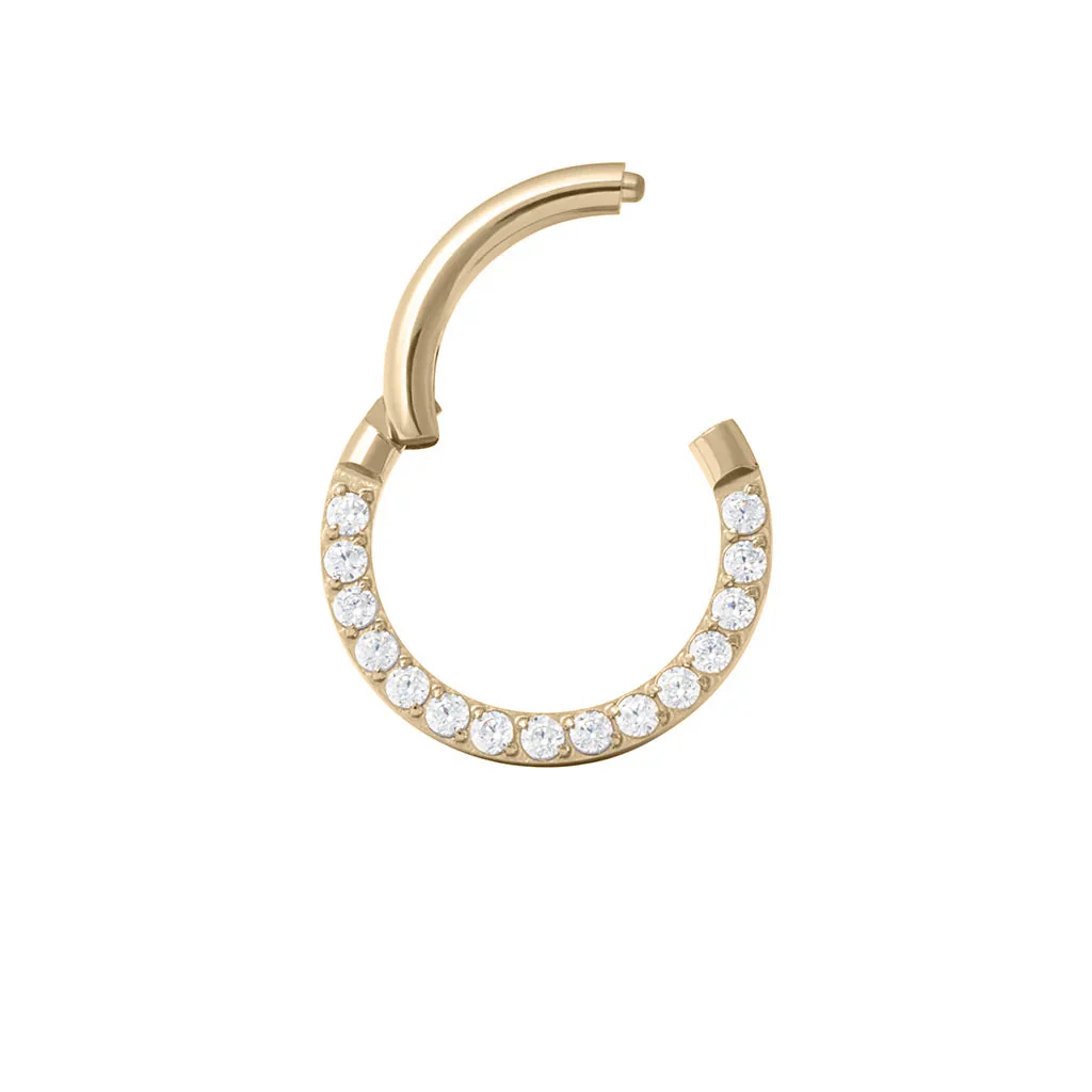 Diablo Organics - Gold Titanium Clicker - Side Facing Clear CZ - Image 3