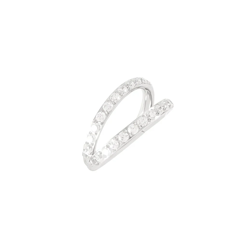 Diablo Organics - Titanium Double Row Clicker - Clear CZ - Image 3