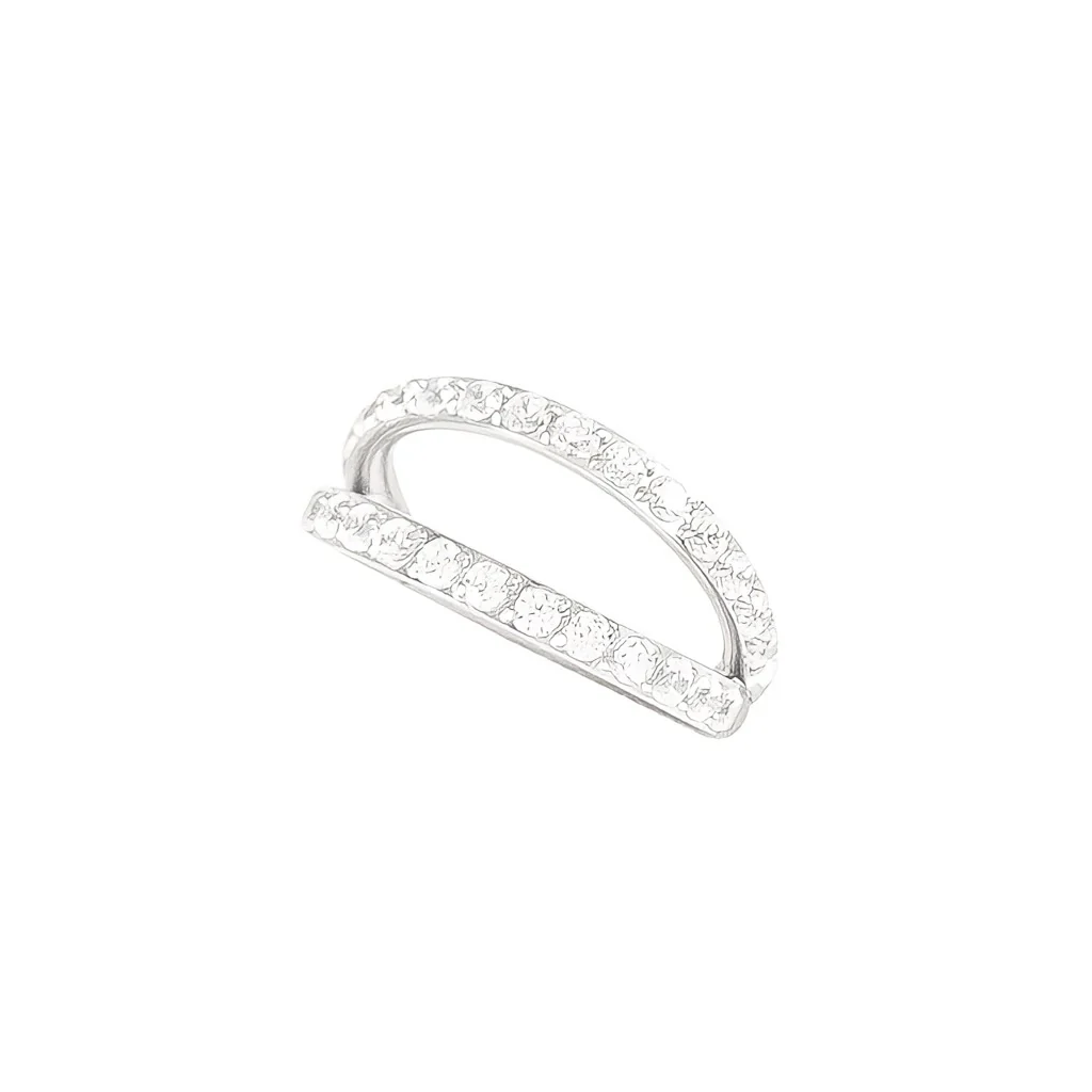 Diablo Organics - Titanium Double Row Clicker - Clear CZ - Image 4