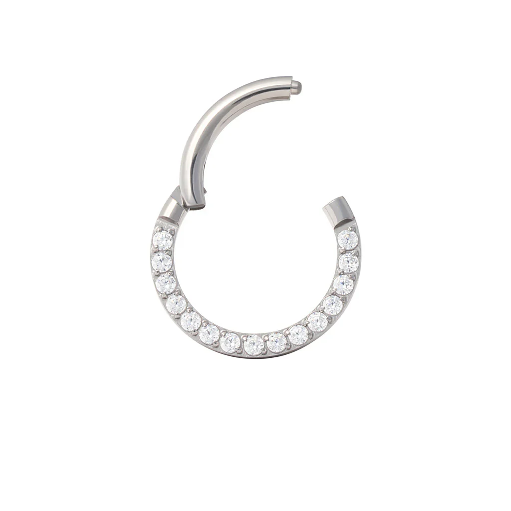 Diablo Organics - Titanium Clicker - Front Facing Clear CZ - Image 2