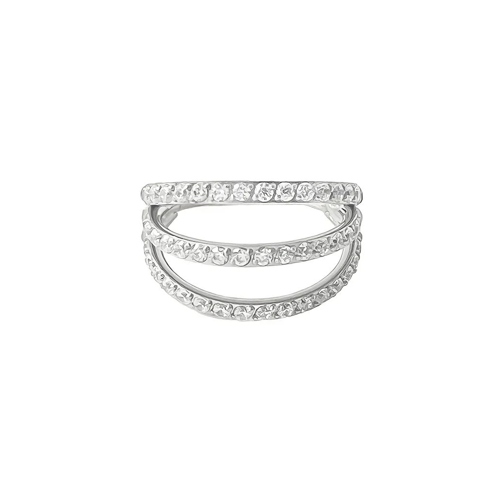 Diablo Organics - Titanium Triple Row Clicker - Clear CZ - Image 3