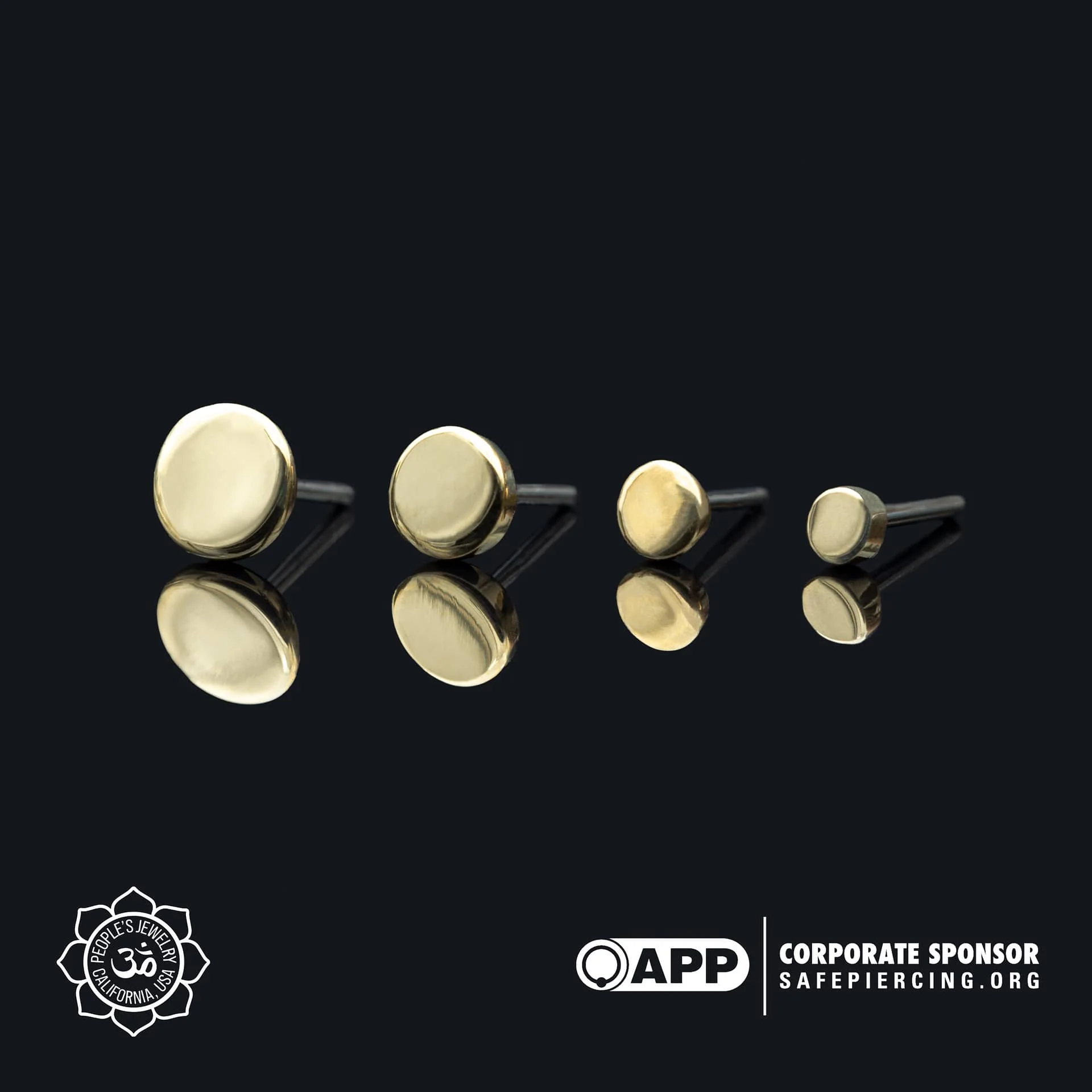 14k Gold Disk Ends by Peoples Jewelry