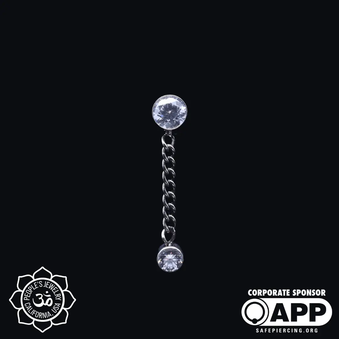 Threadless Double Gem Chain Dangle - People's Jewelry - Image 3