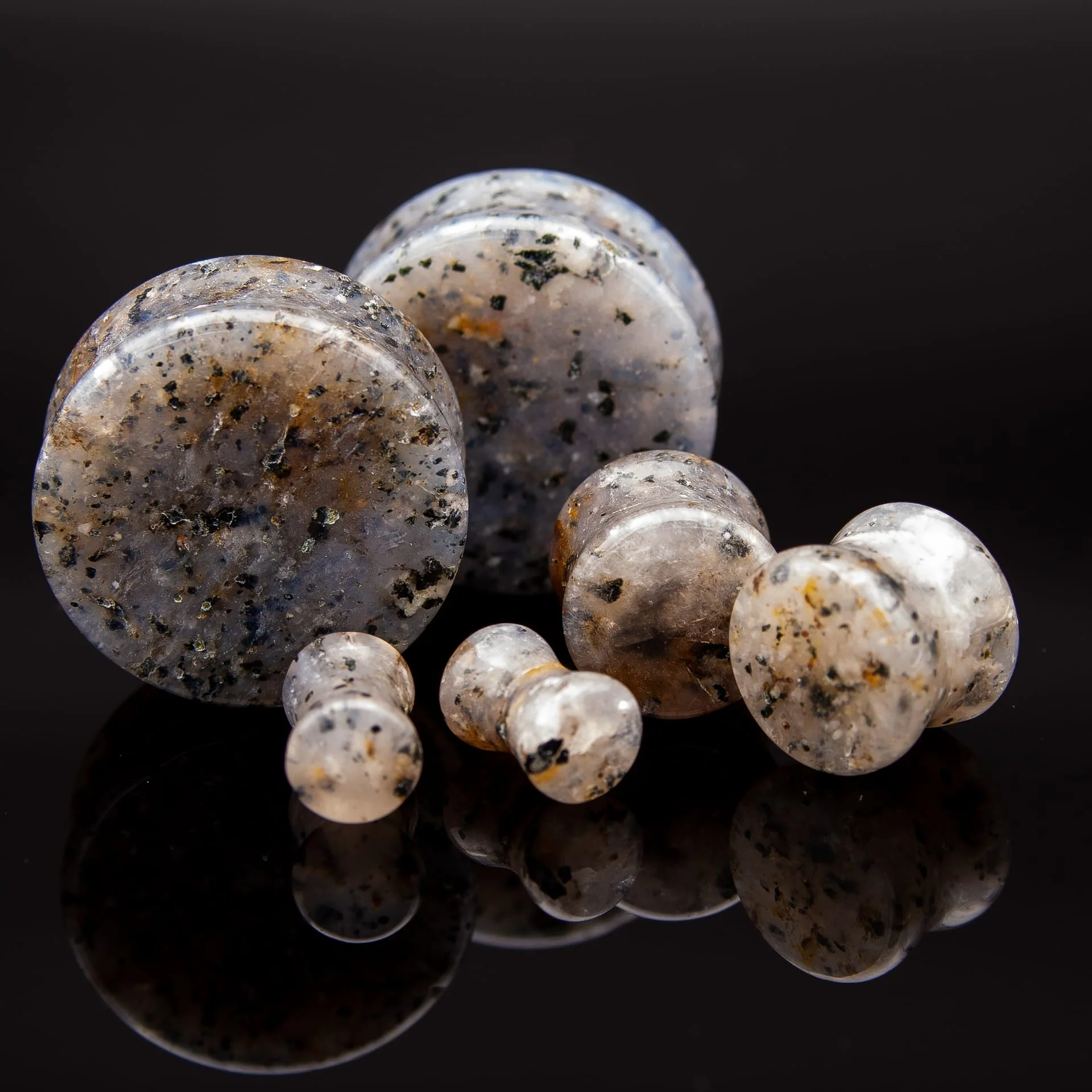 Double Flared Grass Quartz Plugs by Peoples Jewelry
