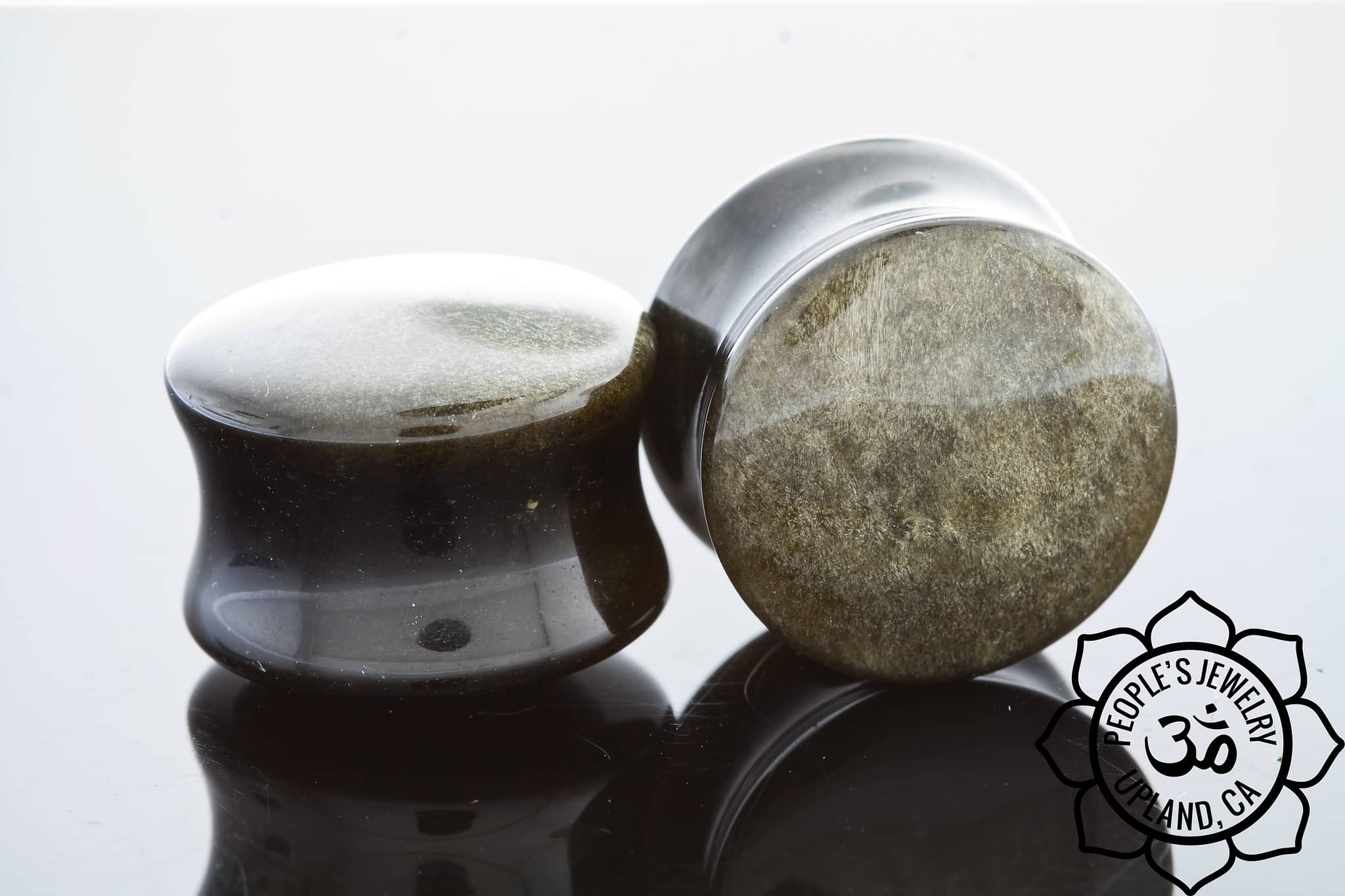 Gold Obsidian Double Flare Plugs by Peoples Jewelry - Image 3