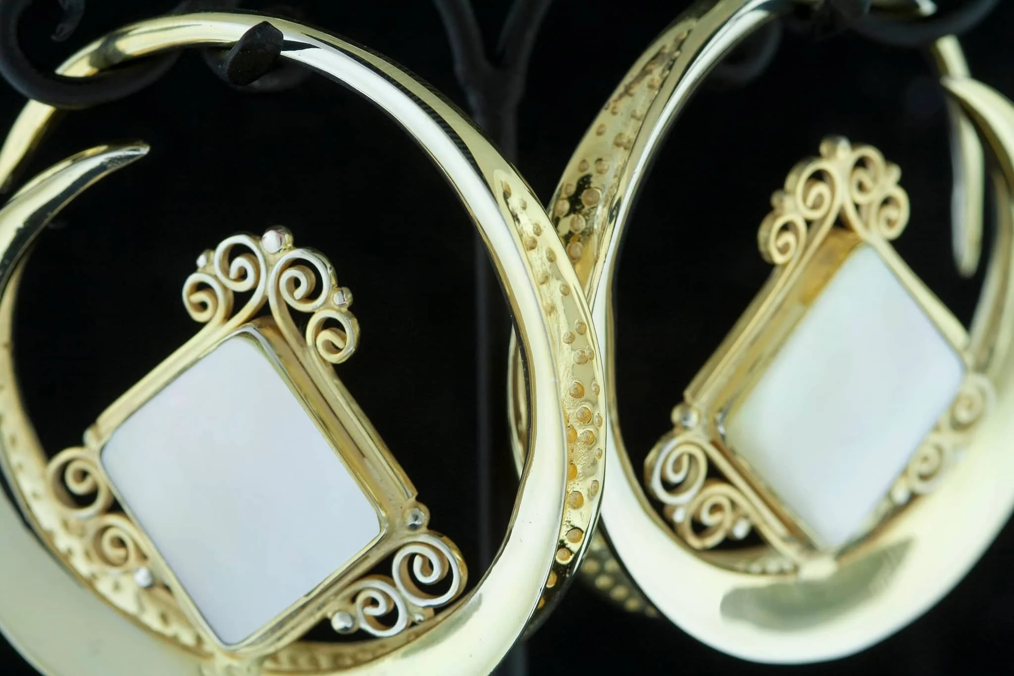 Gold Plated Circle w/ Diamond & Filigree by Peoples Jewelry - Image 2