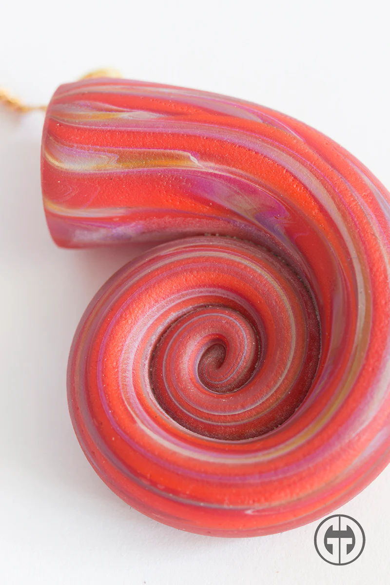 Gorilla Glass Venus Nautilus Earrings - "Passion" - Image 3