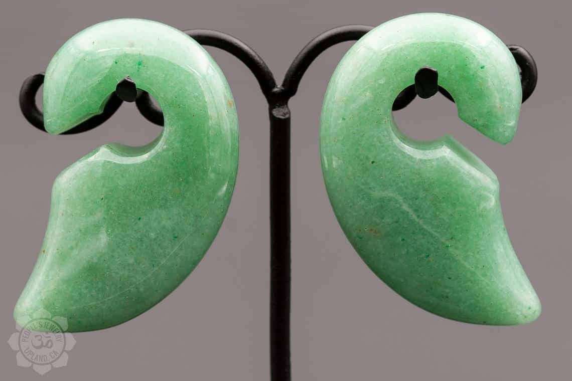 Green Aventurine Stone Wing Weights by Peoples Jewelry