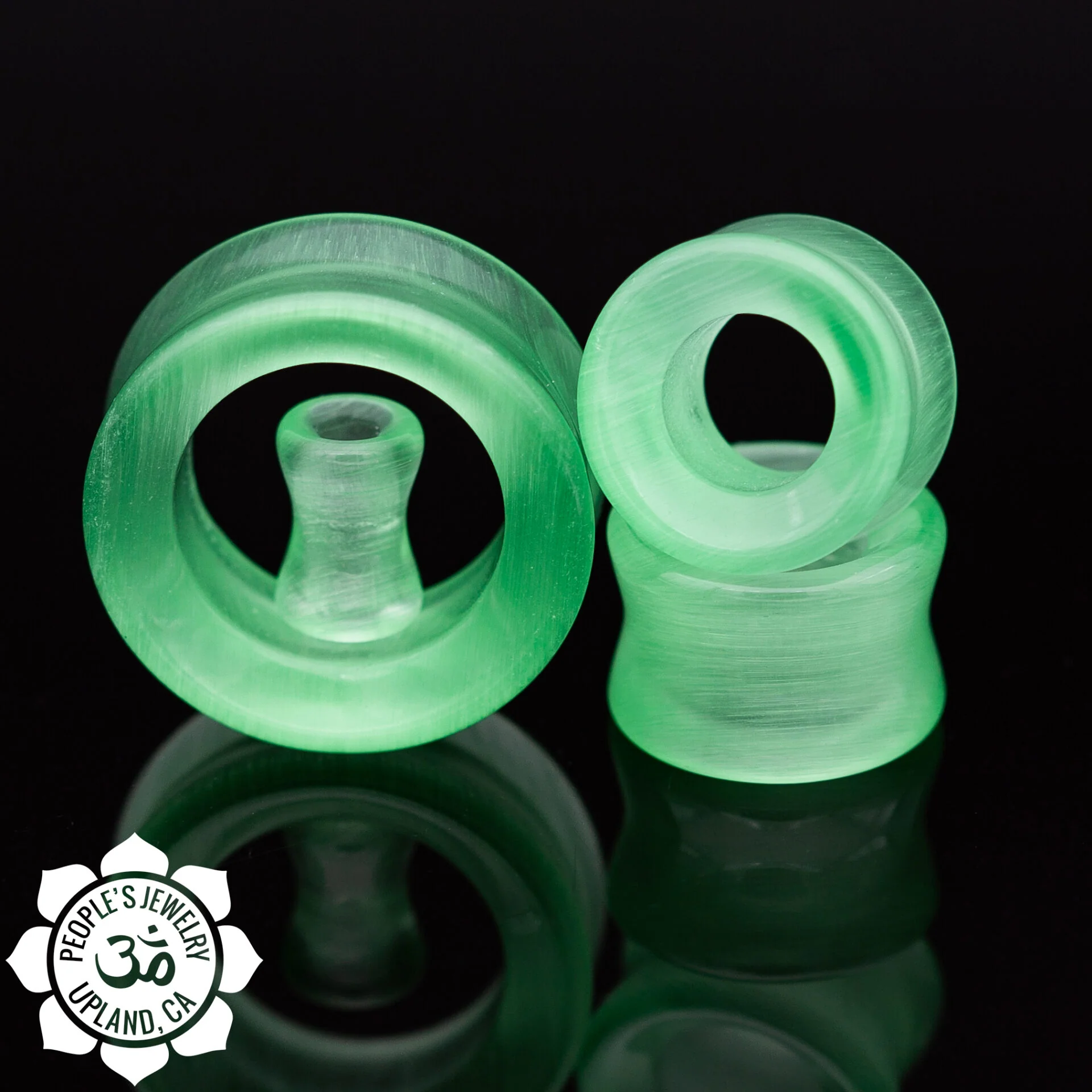Green Cat's Eye Eyelets by Peoples Jewelry