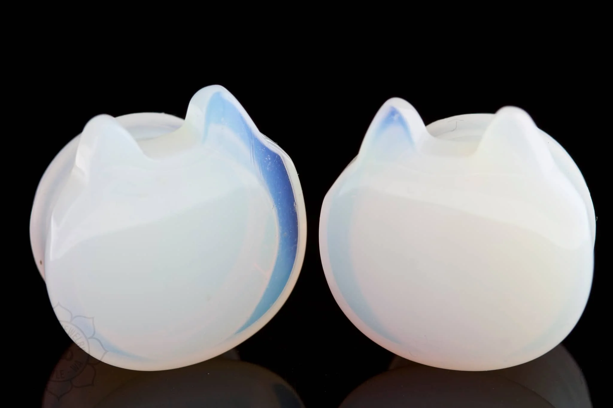 Hand Carved Opalite Kitties by Peoples Jewelry - Image 2