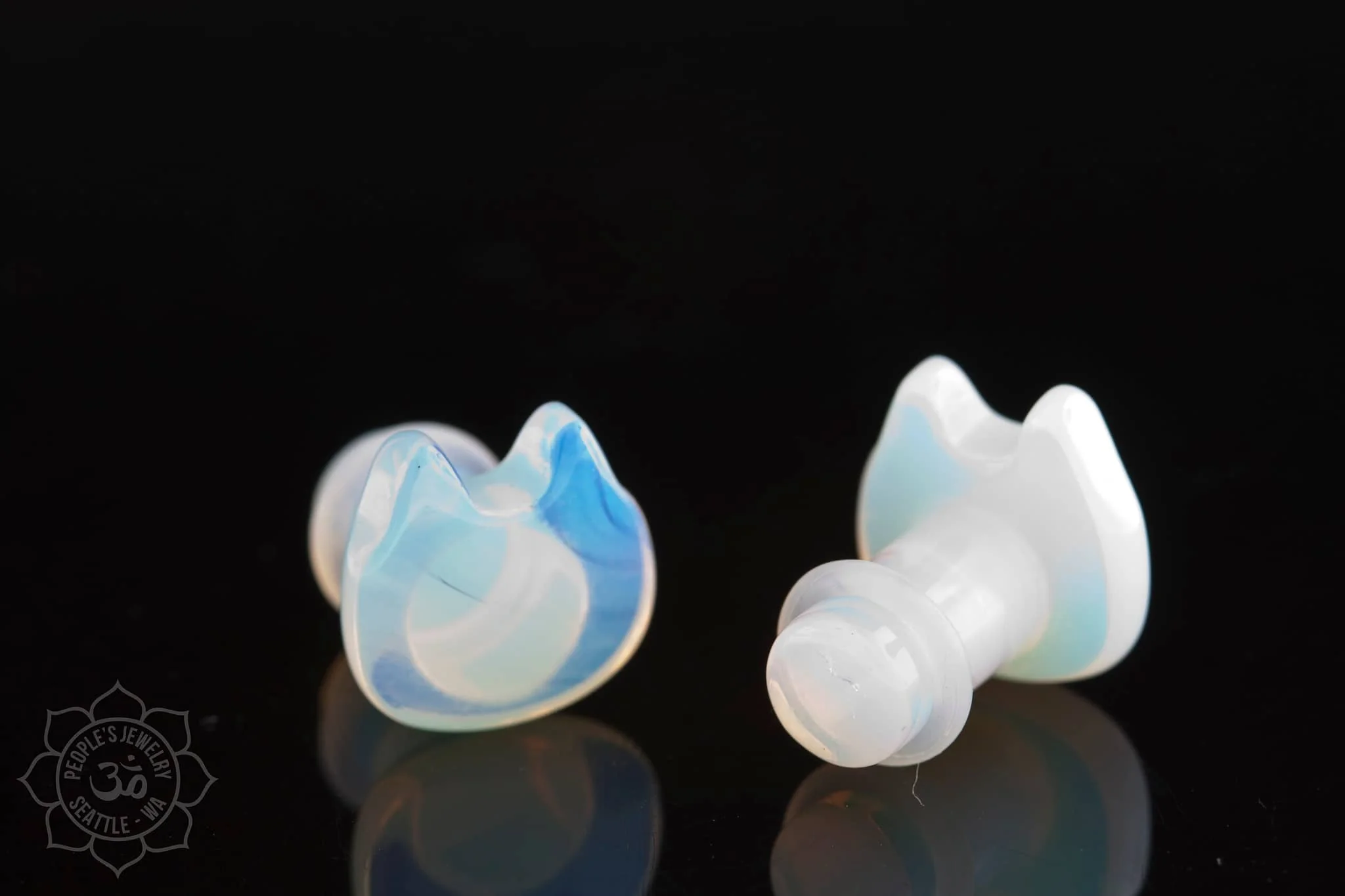 Hand Carved Opalite Kitties by Peoples Jewelry - Image 3