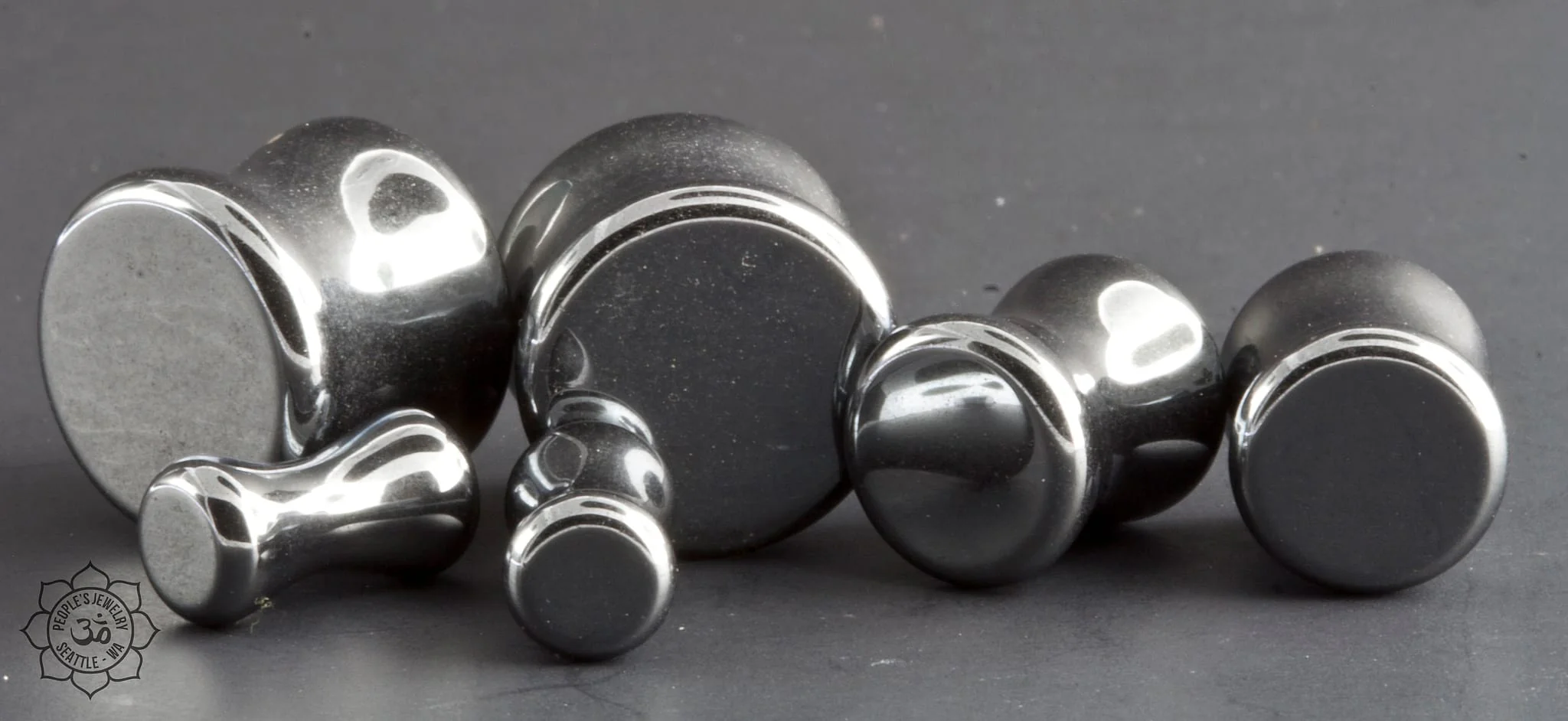 Hematite Double Flare Plugs by Peoples Jewelry - Image 2
