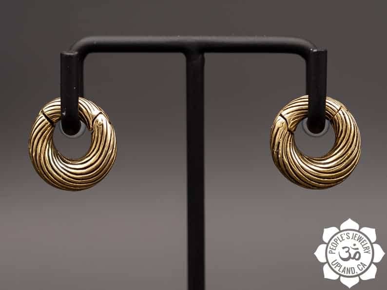 Hinged Brass Rings - Stripes by Peoples Jewelry - Image 2