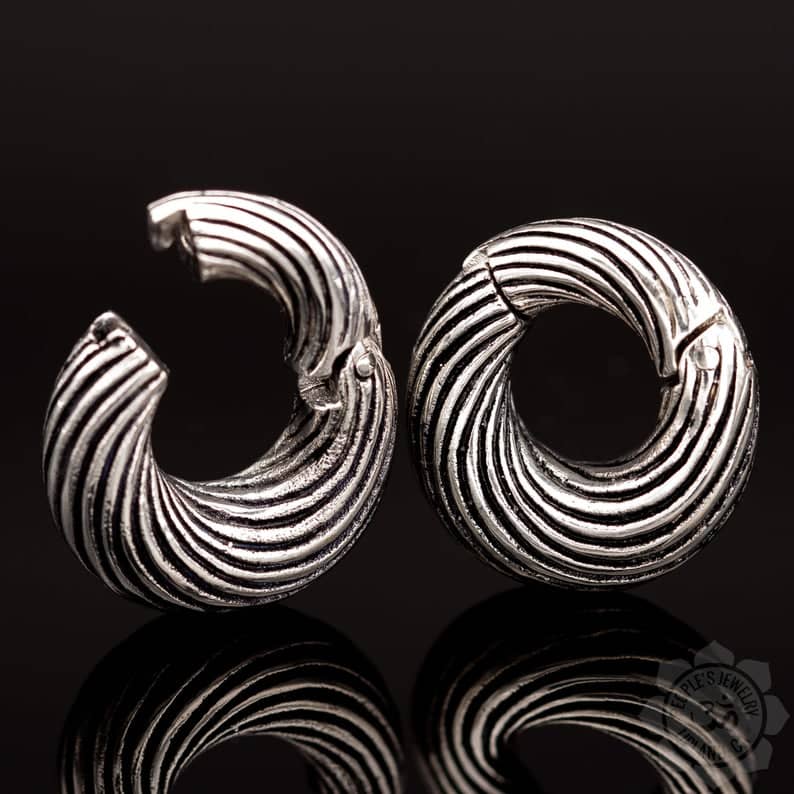 Hinged Brass Rings - Stripes by Peoples Jewelry - Image 3