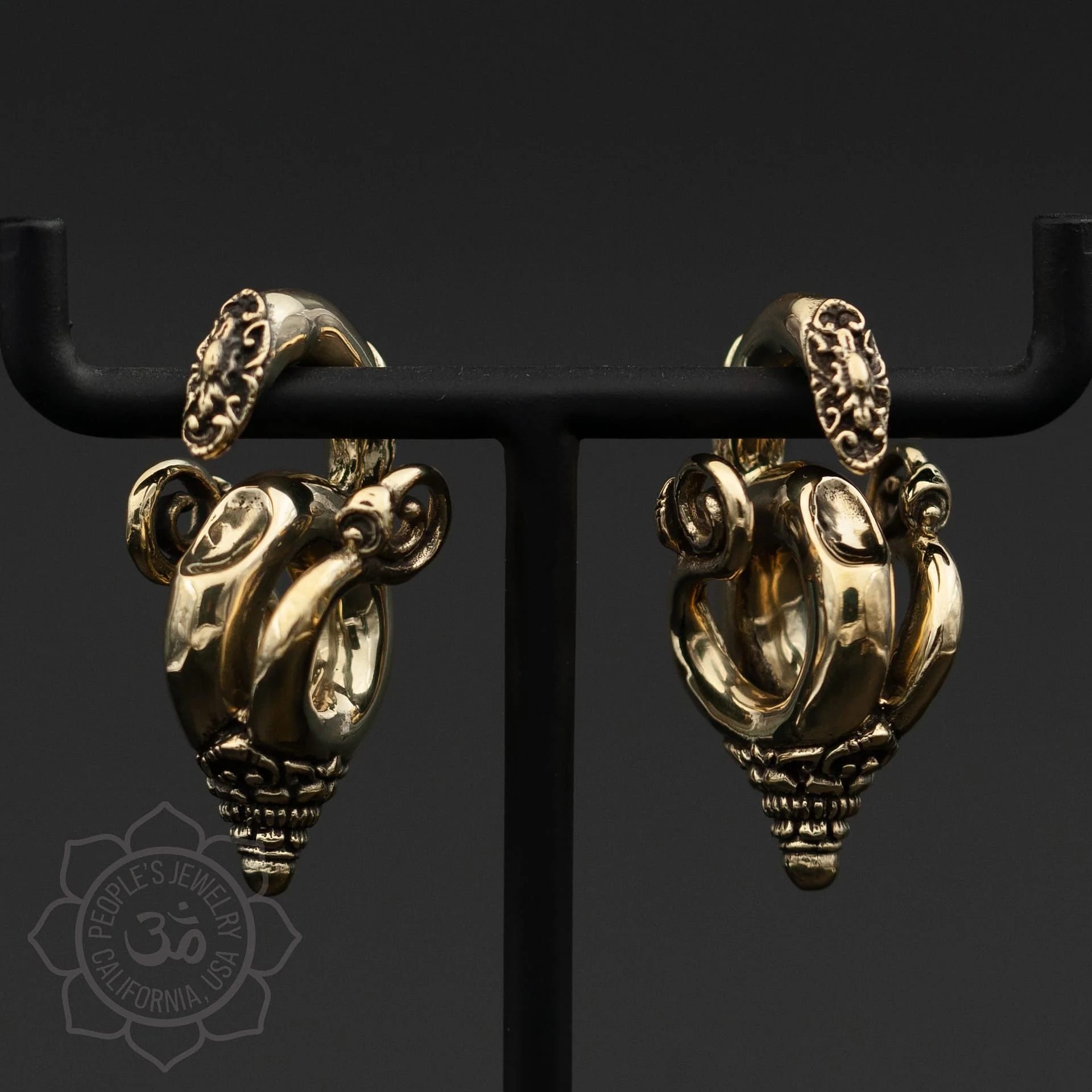 Brass Borneo Swans by Peoples Jewelry