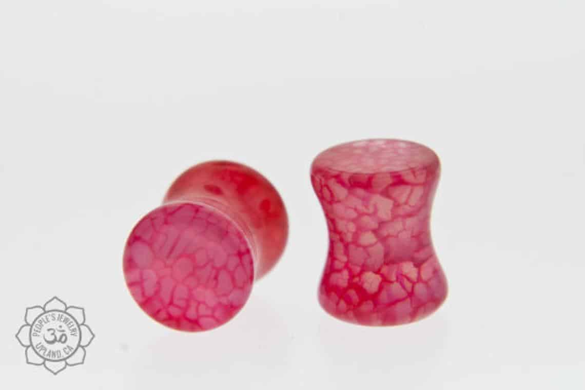 Double flared Red Dragon Vein Plugs by Peoples Jewelry - Image 2