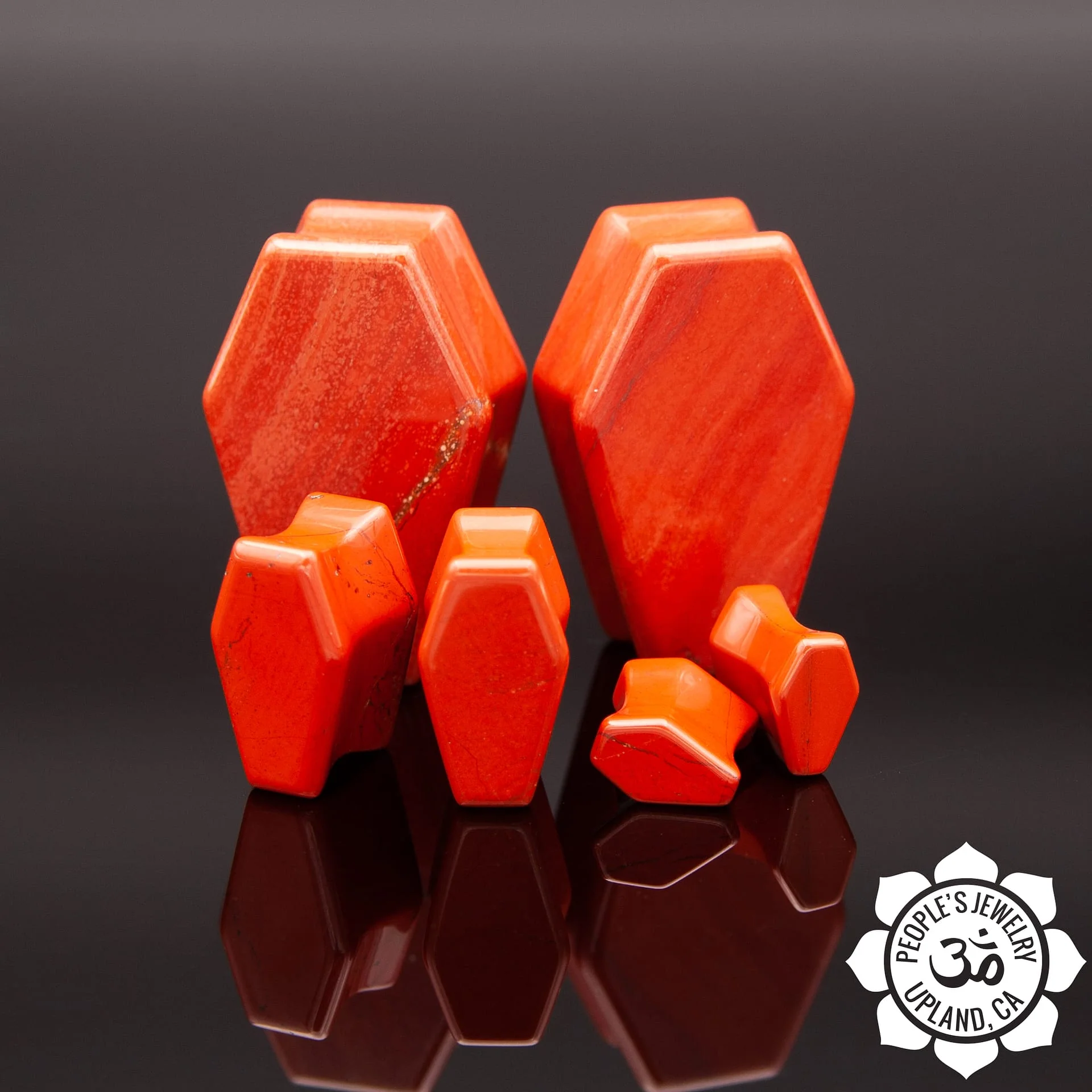 Red Jasper Stone Coffins by Peoples Jewelry