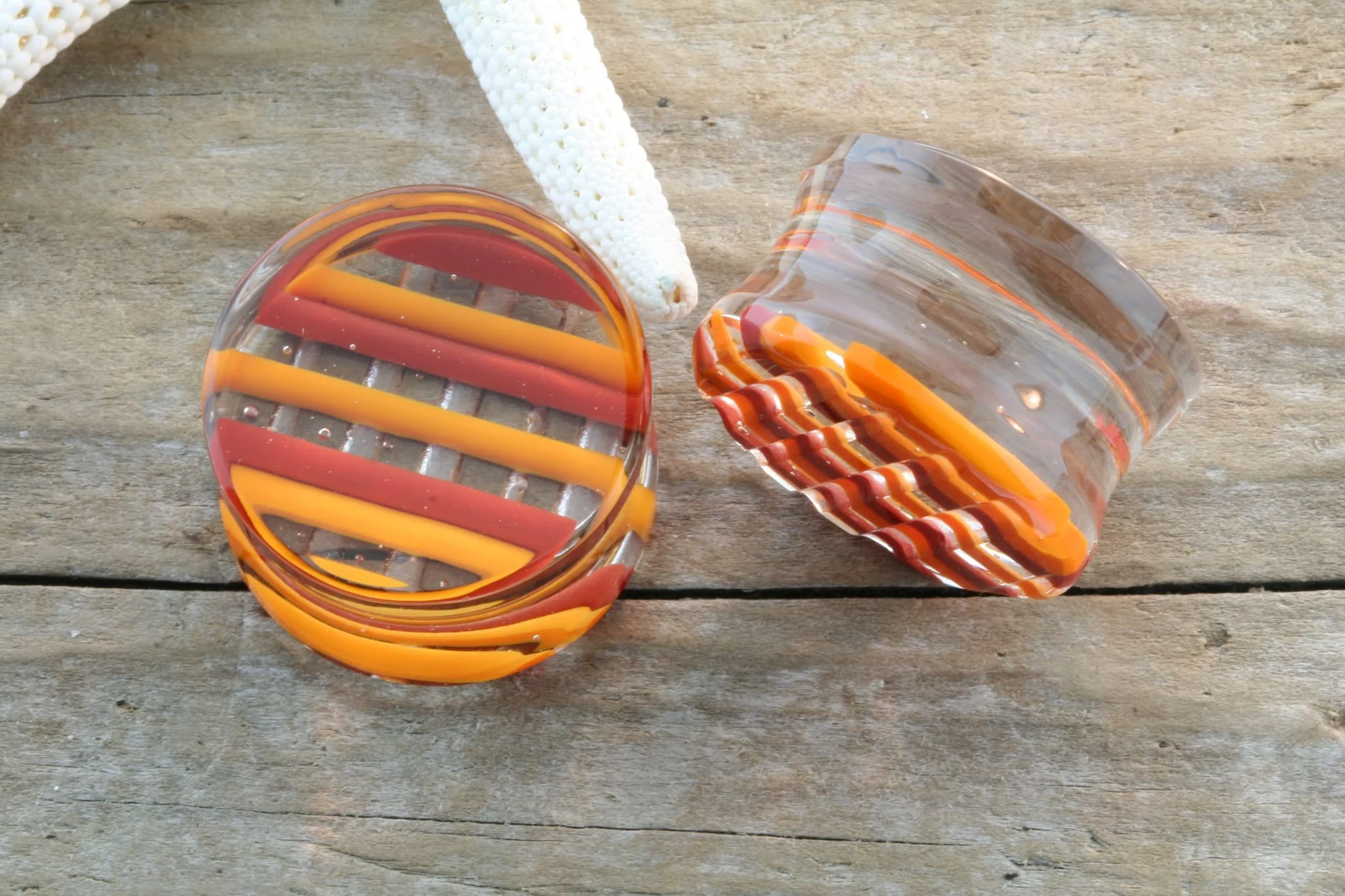Retro Collection Orange and Red Plaid by Gorilla Glass - 7/8" (22mm) - Image 3