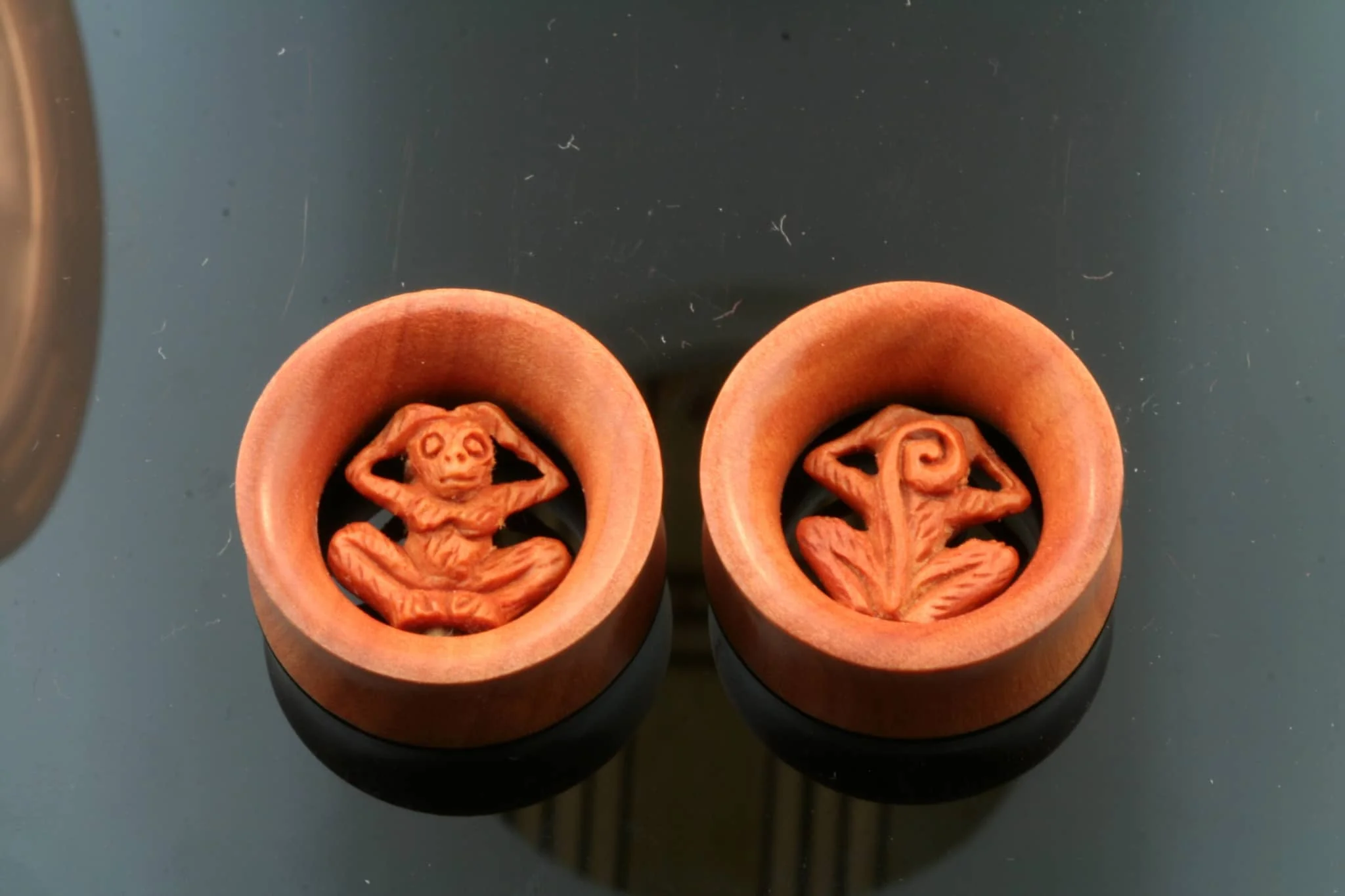 Sawo Wood Monkey Plugs/Eyelets - Image 2