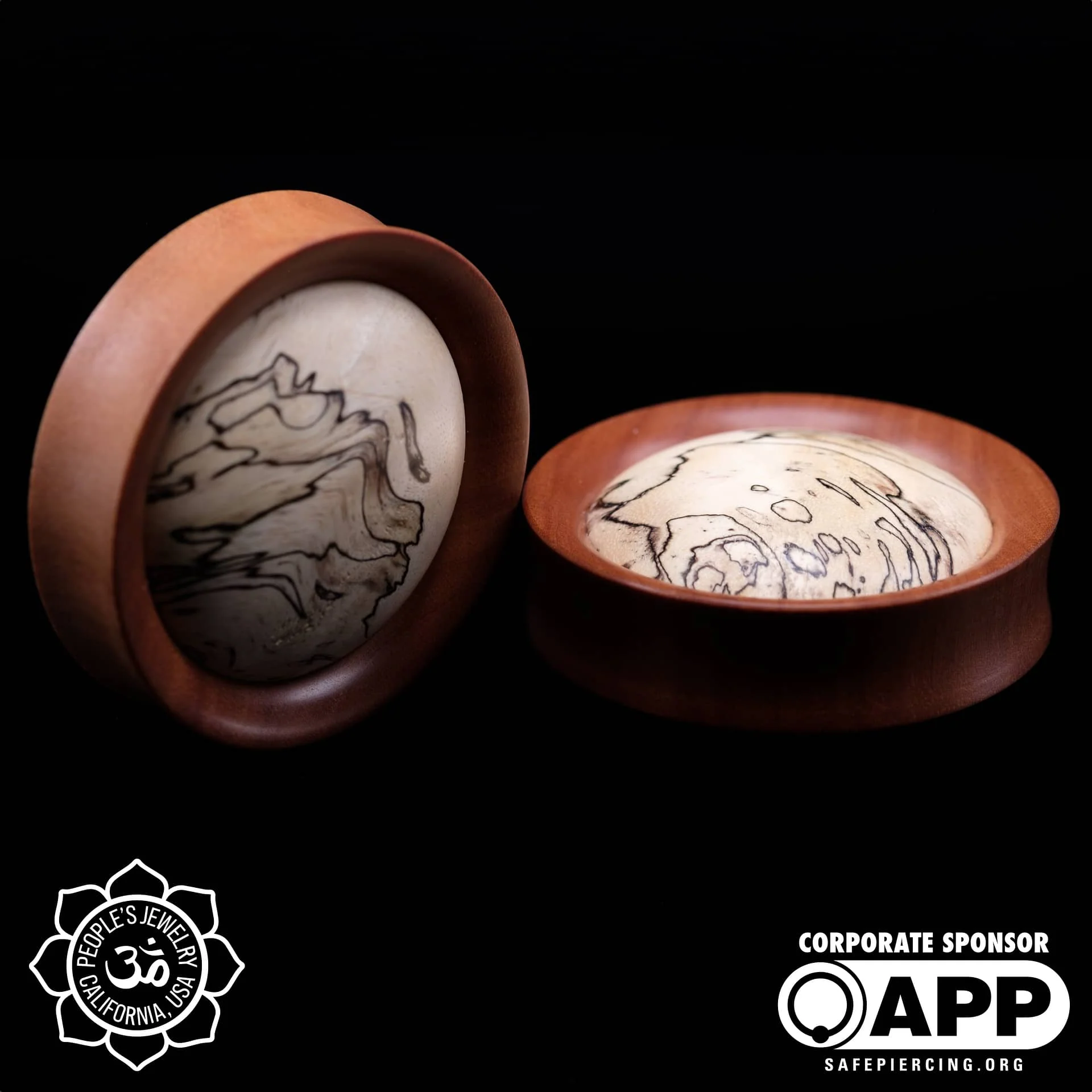 Sawo Wood Plugs with White Tamarind Inlay by Peoples Jewelry - Image 5