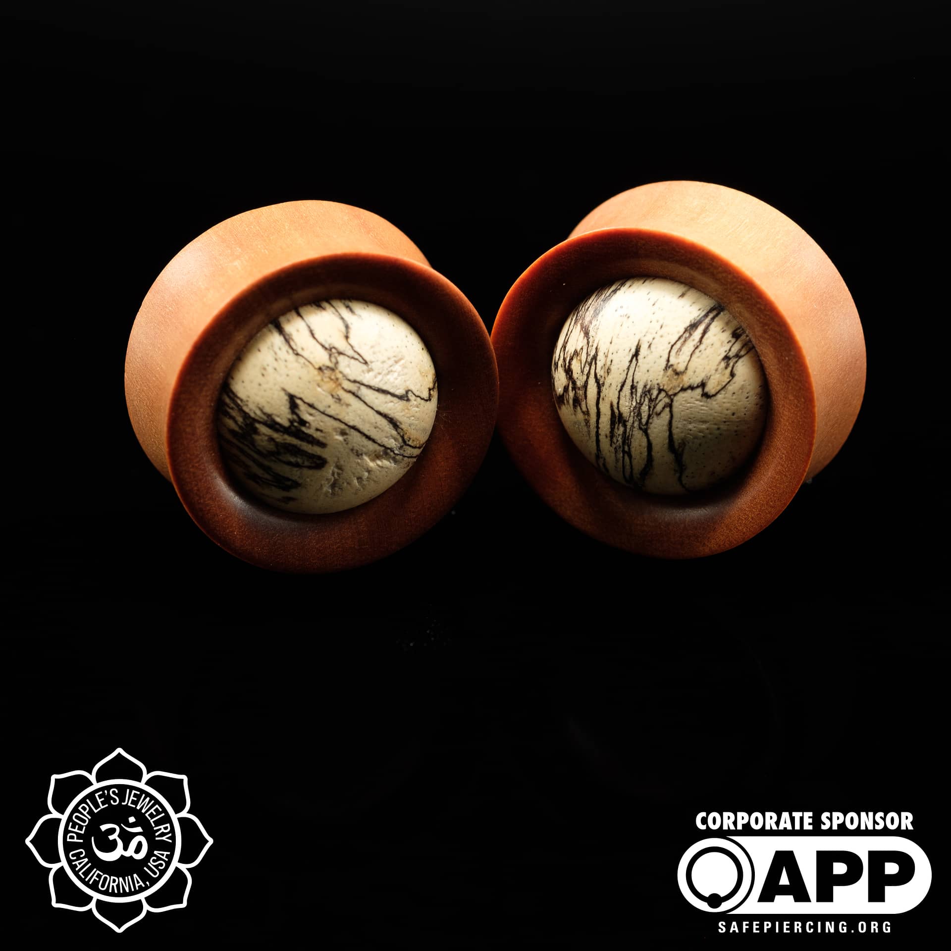 Sawo Wood Plugs with White Tamarind Inlay by Peoples Jewelry - Image 7