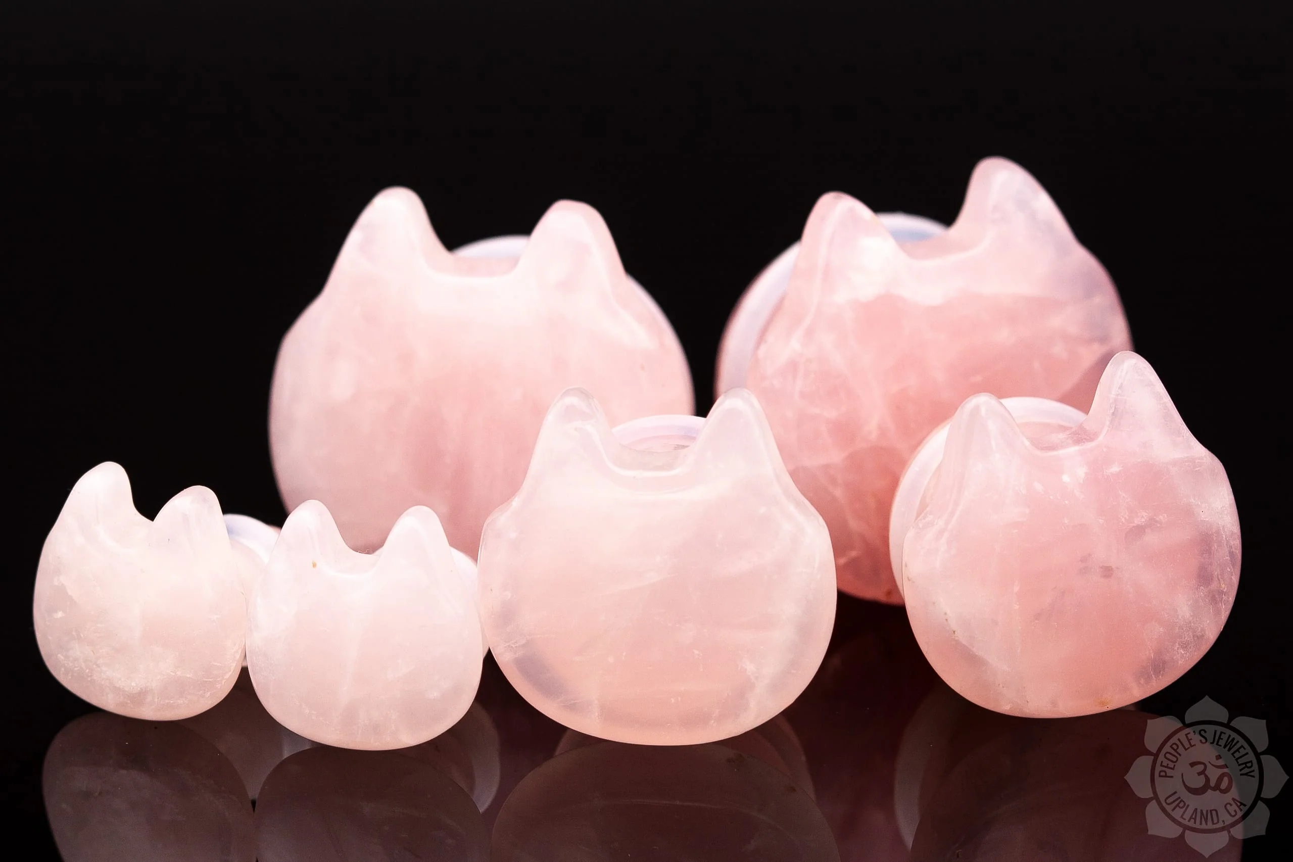 Single Flare Kitties - Rose Quartz - People's Jewelry