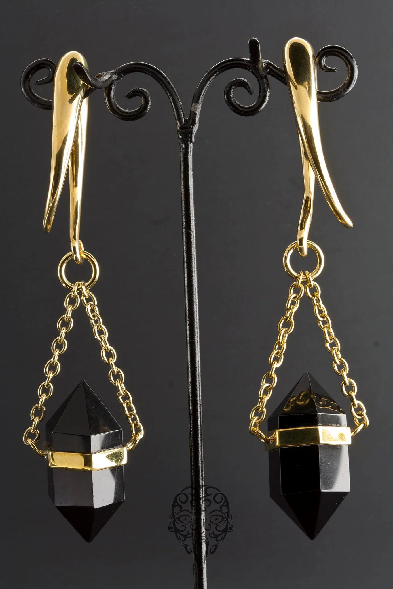 Solid Brass Black Obsidian DT Dangles by Diablo Organics - Image 3