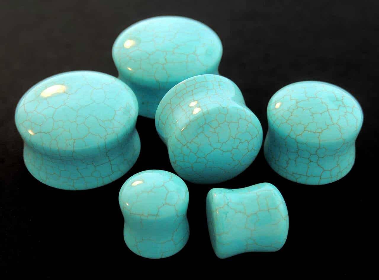 "Turquoise" Magnesite Stone Plugs by Diablo Organics - Image 2