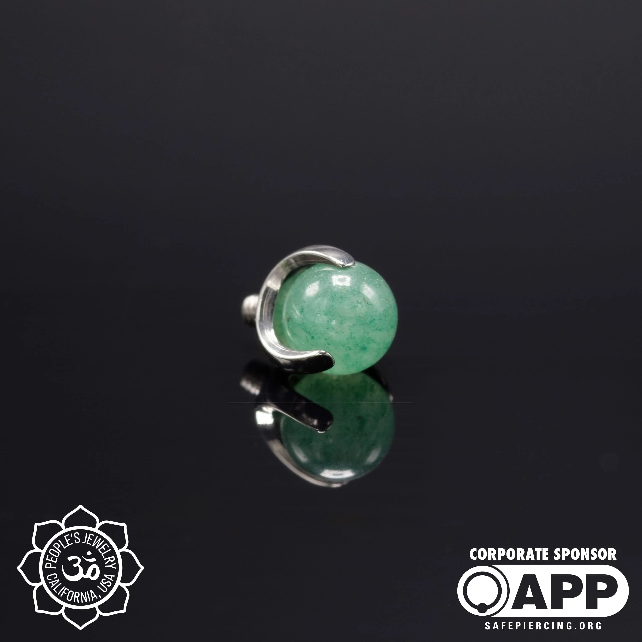 Threaded Claw-Set Natural Stone Balls by Peoples Jewelry