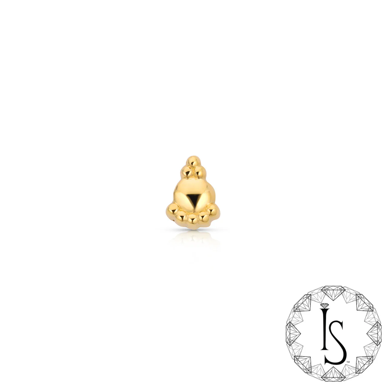 Threadless 18k Gold Dome End #2 - Industrial Strength